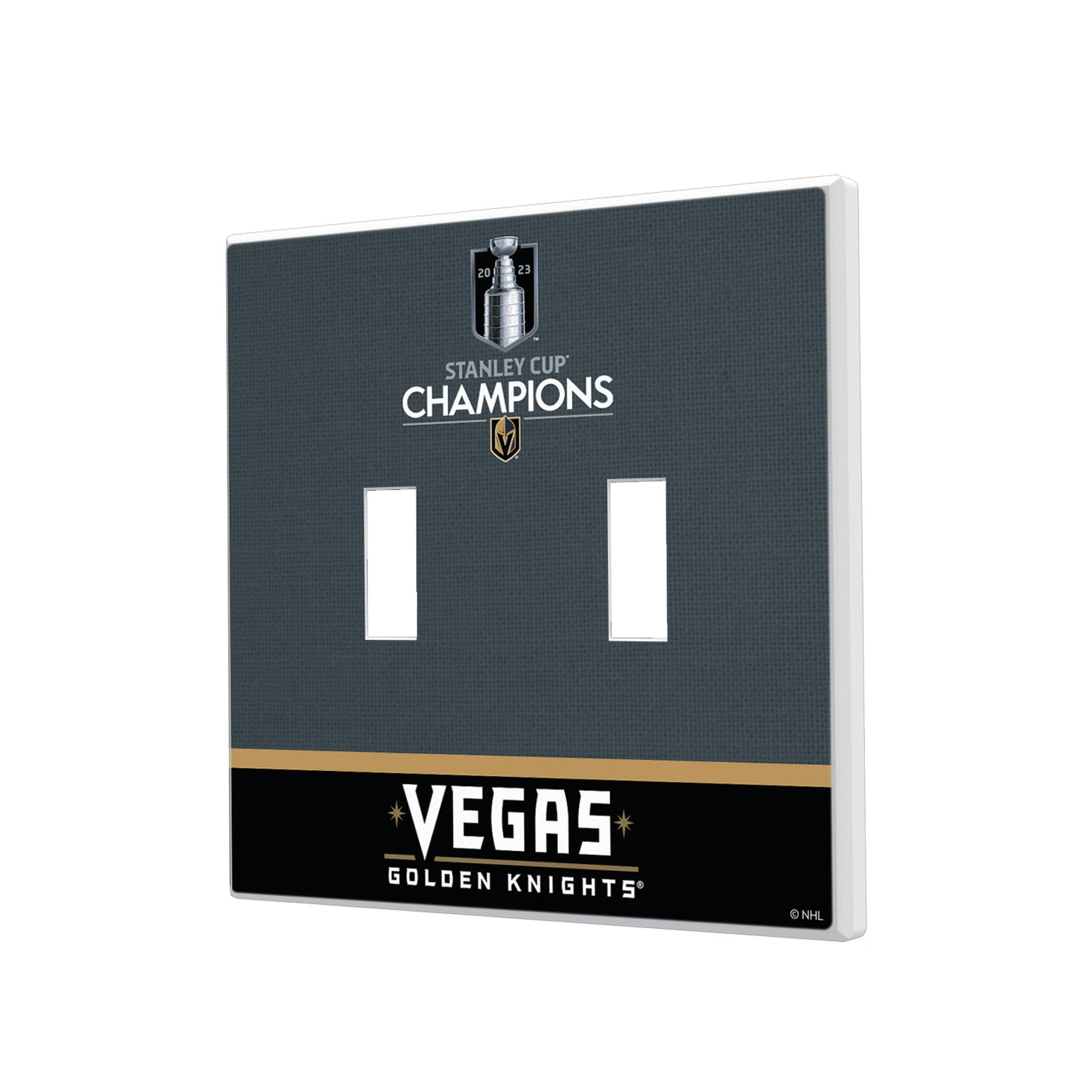Vegas Golden Knights Endzone Solid Hidden-Screw Light Switch Plate#Style_Double Toggle