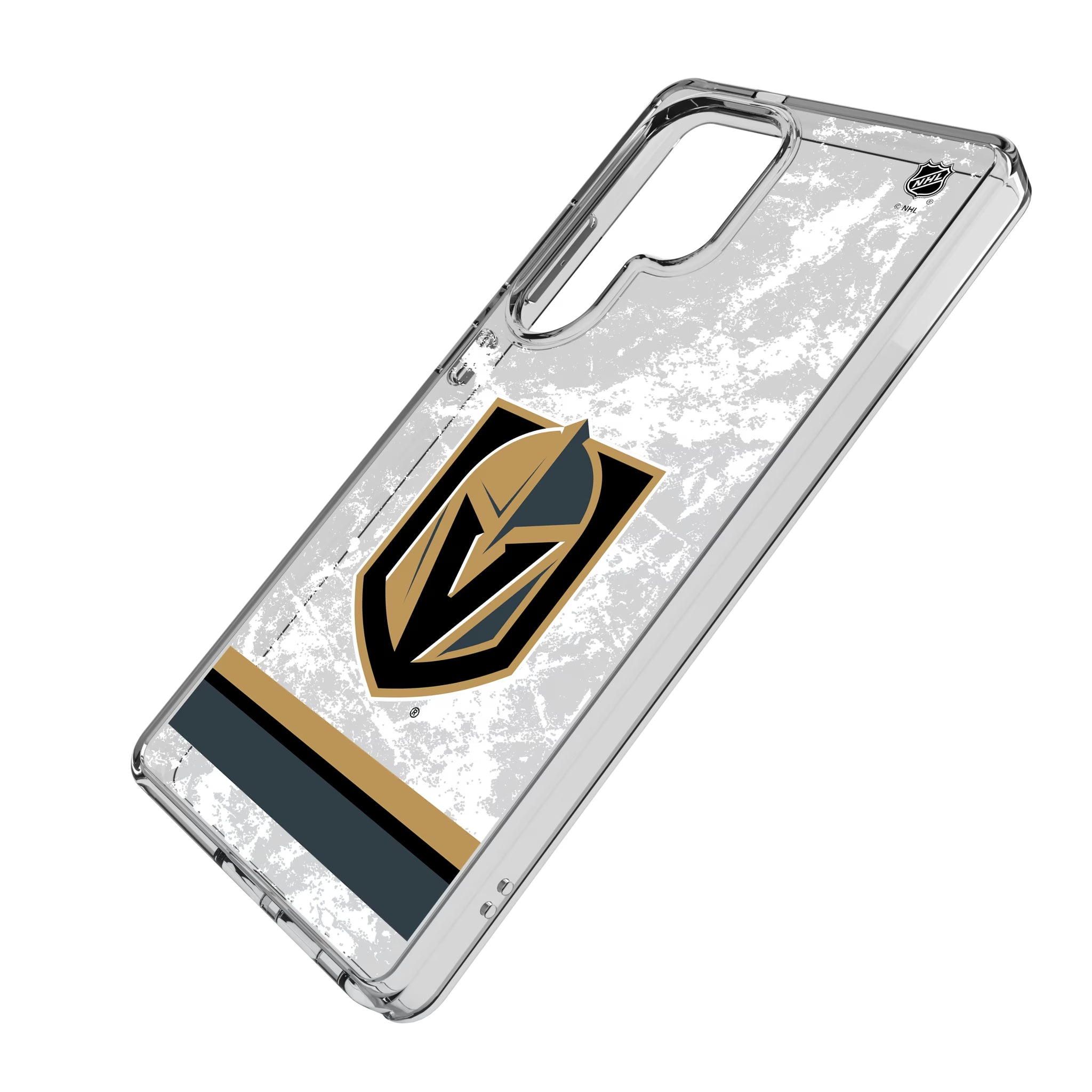 Vegas Golden Knights Ice Stripe Galaxy Clear Phone Case for Samsung Galaxy - Isometric View