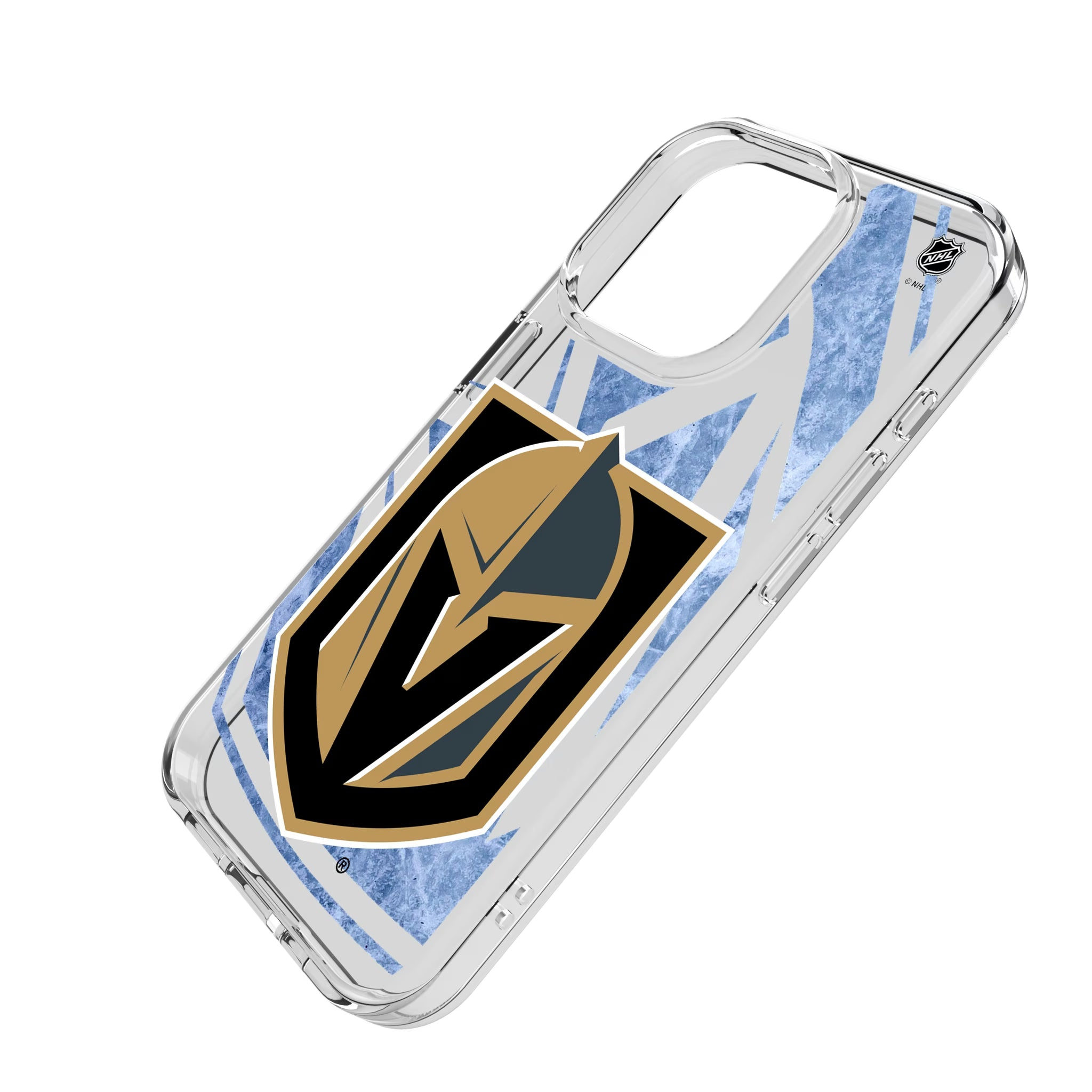 Vegas Golden Knights Ice Tilt iPhone Clear Phone Case for Apple iPhone - Isometric View