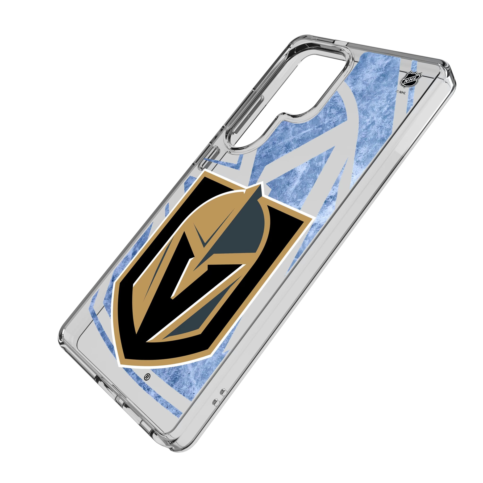 Vegas Golden Knights Ice Tilt Galaxy Clear Phone Case for Samsung Galaxy - Isometric View