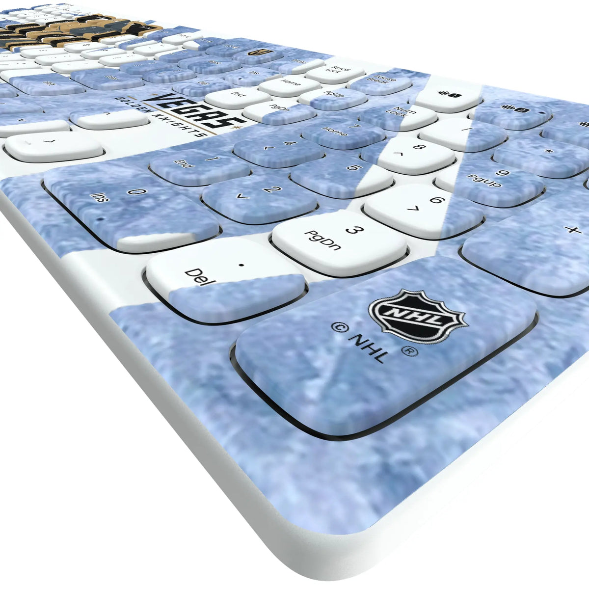 Vegas Golden Knights Ice Tilt KKB605 Curved Wireless Keyboard - Detail