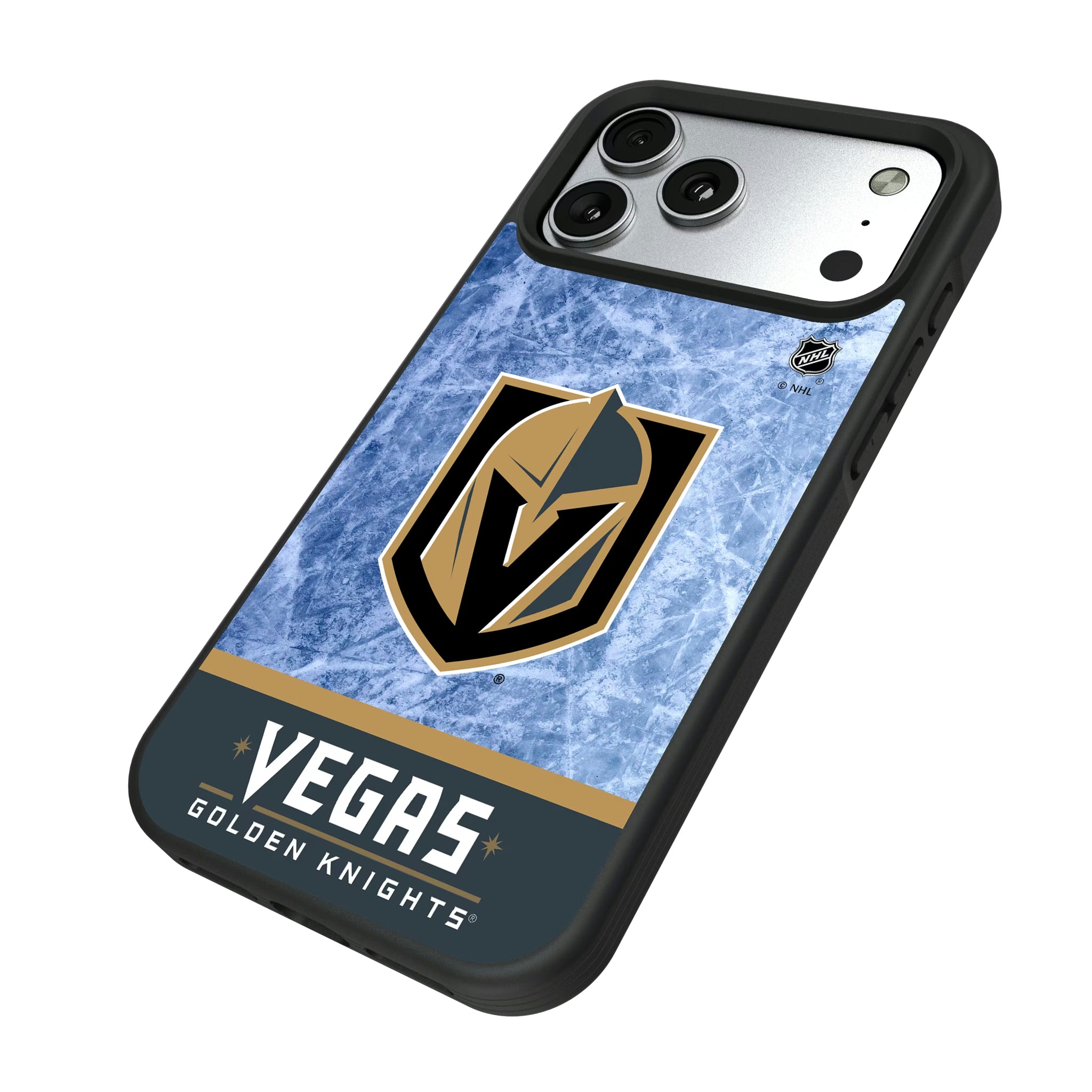 Vegas Golden Knights Ice Wordmark iPhone Bump Phone Case for Apple iPhone - Isometric View#Device_iPhone 17 Pro Max