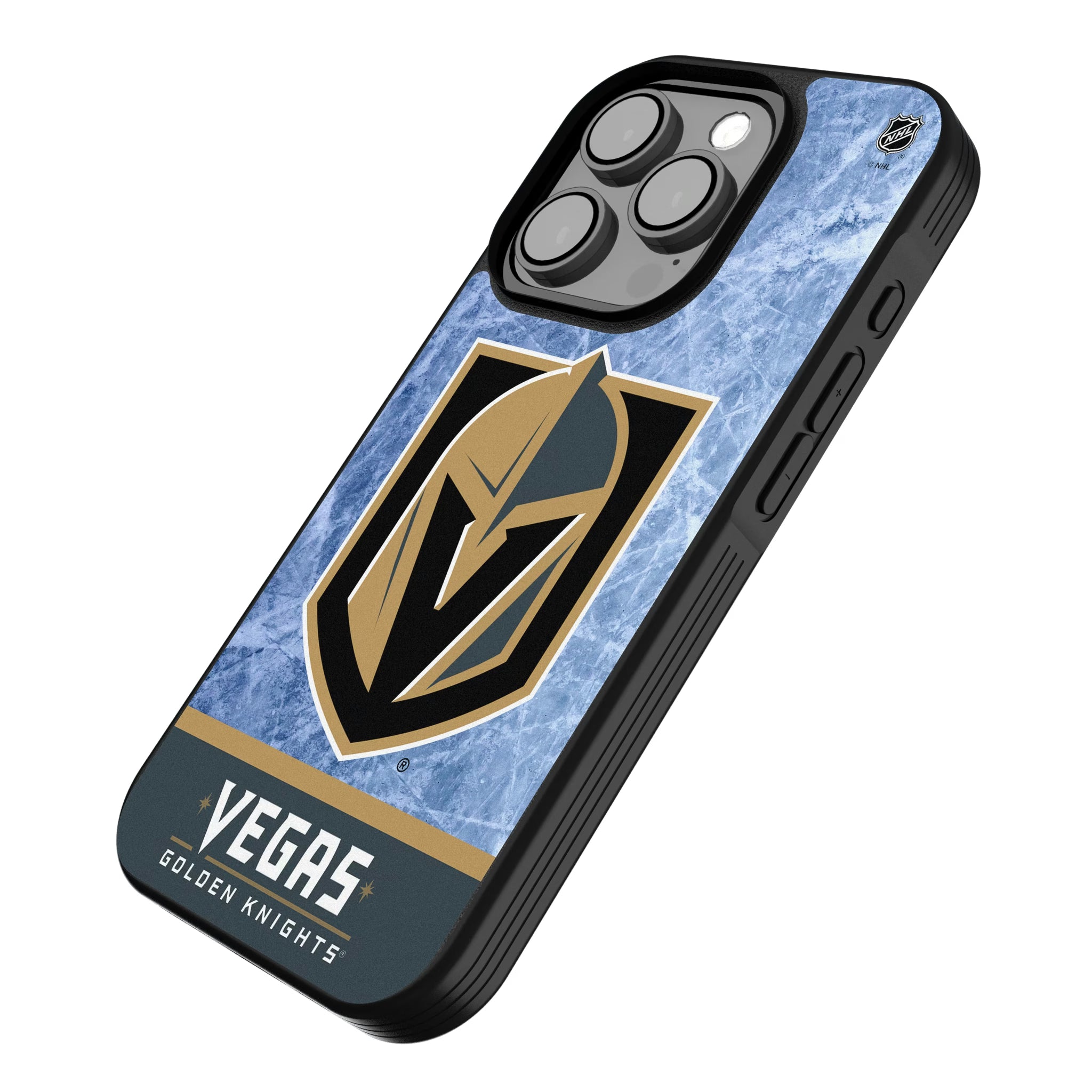 Vegas Golden Knights Ice Wordmark iPhone Bump Phone Case for Apple iPhone - Isometric View