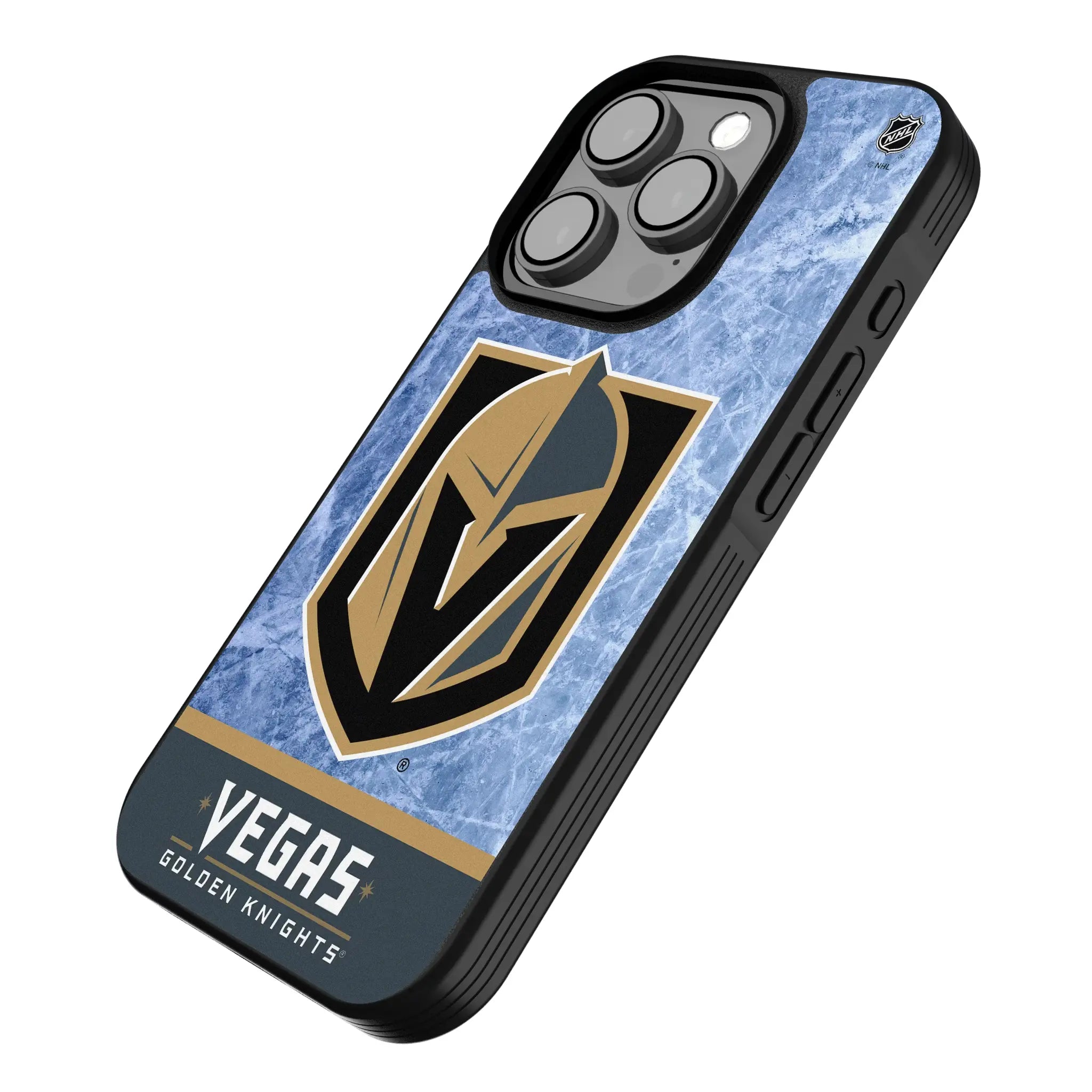 Vegas Golden Knights Ice Wordmark iPhone Bump Phone Case for Apple iPhone - Isometric View