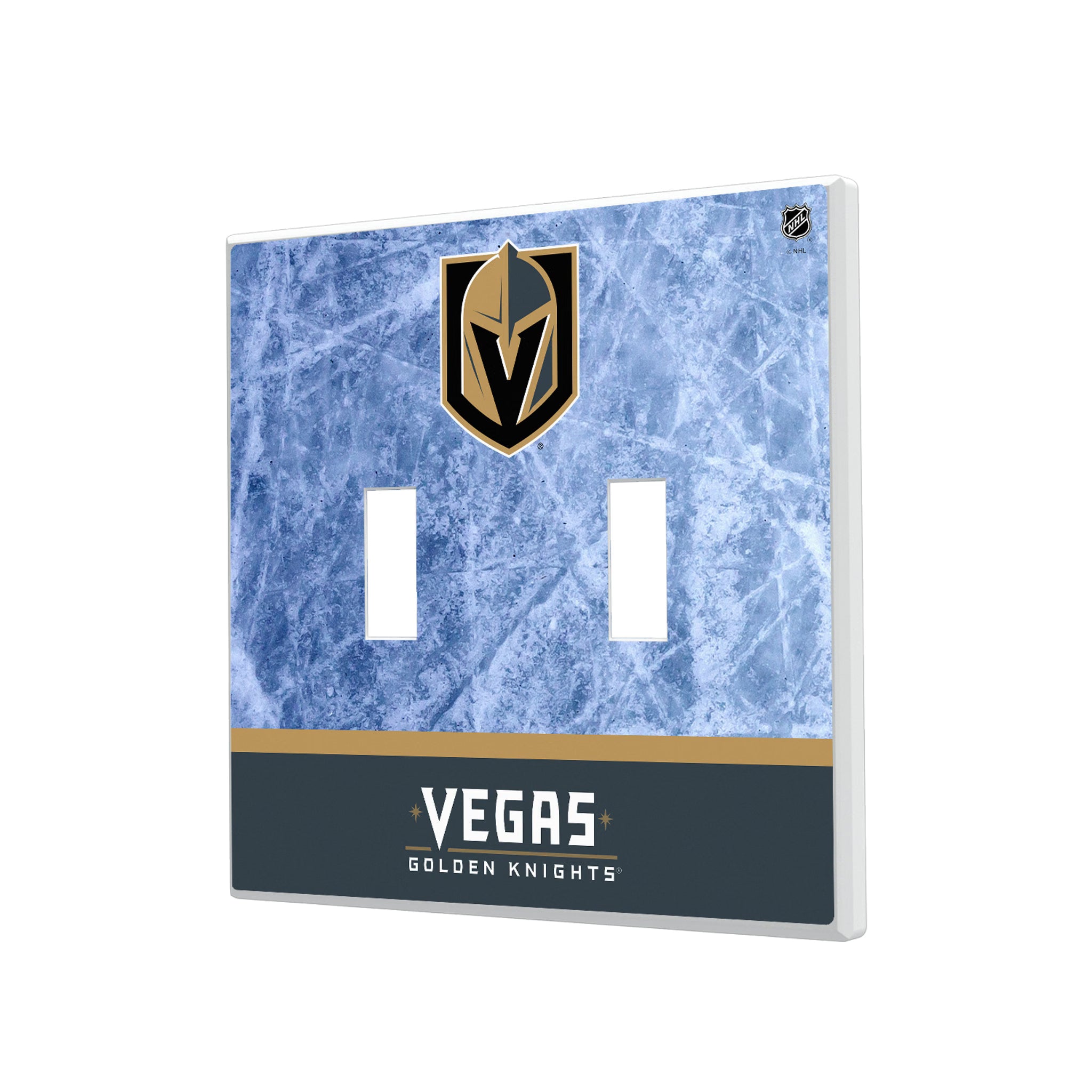 Vegas Golden Knights Ice Wordmark Hidden-Screw Light Switch Plate#Style_Double Toggle