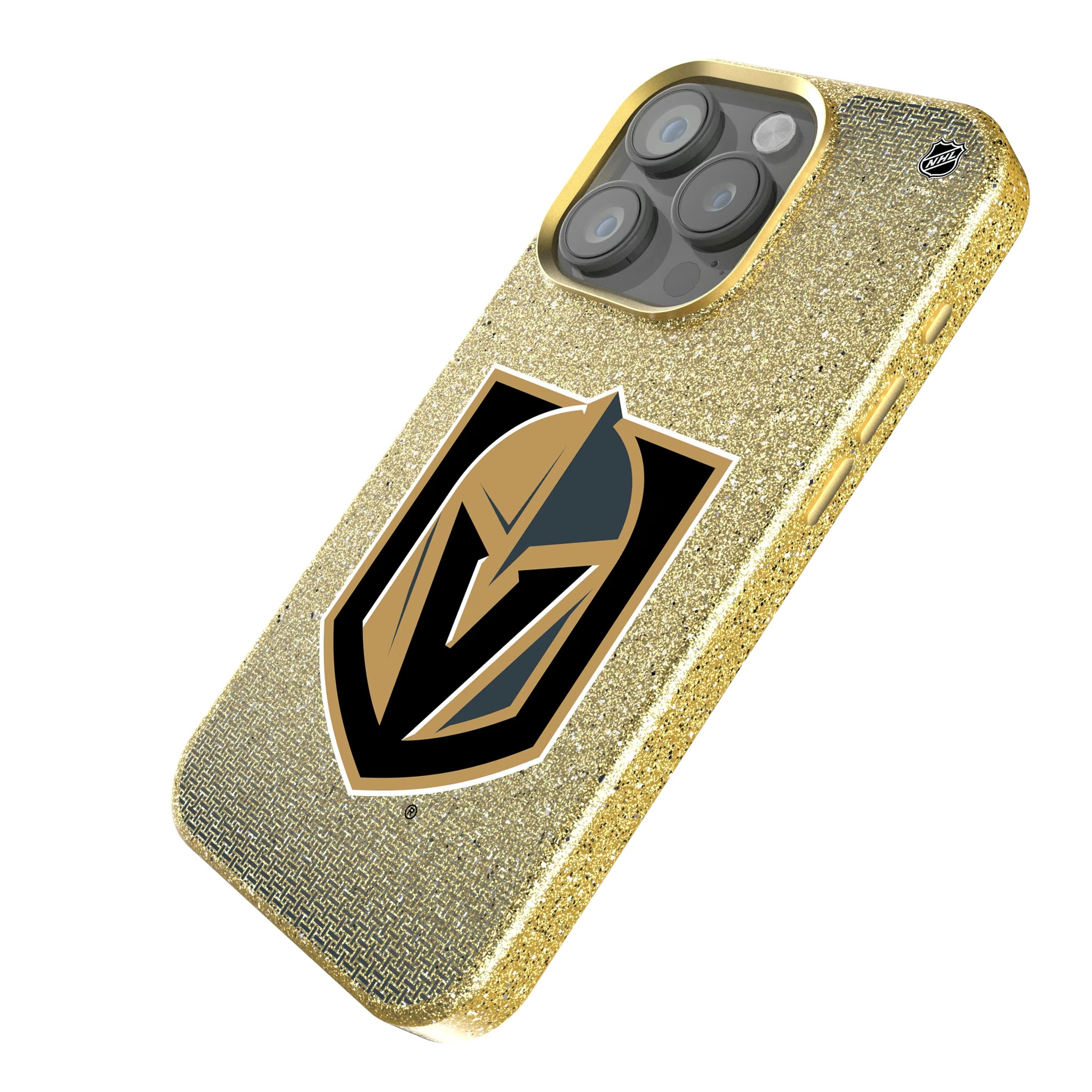 Vegas Golden Knights Linen iPhone Bling Phone Case for Apple iPhone - Isometric View