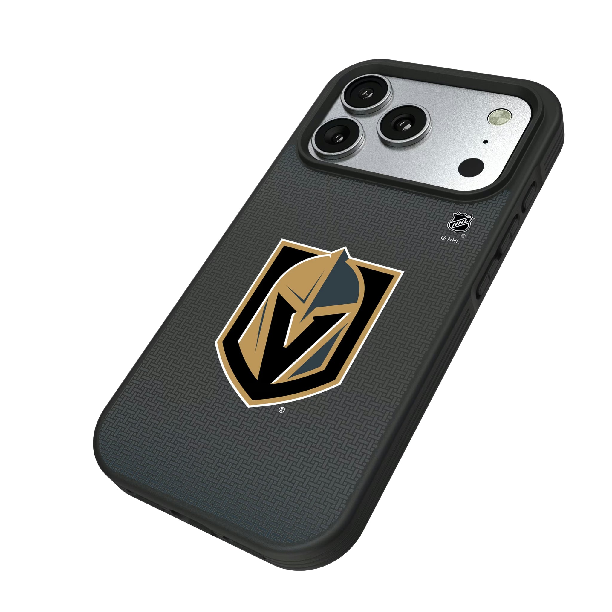 Vegas Golden Knights Linen iPhone Bump Phone Case for Apple iPhone - Isometric View#Device_iPhone 17 Pro