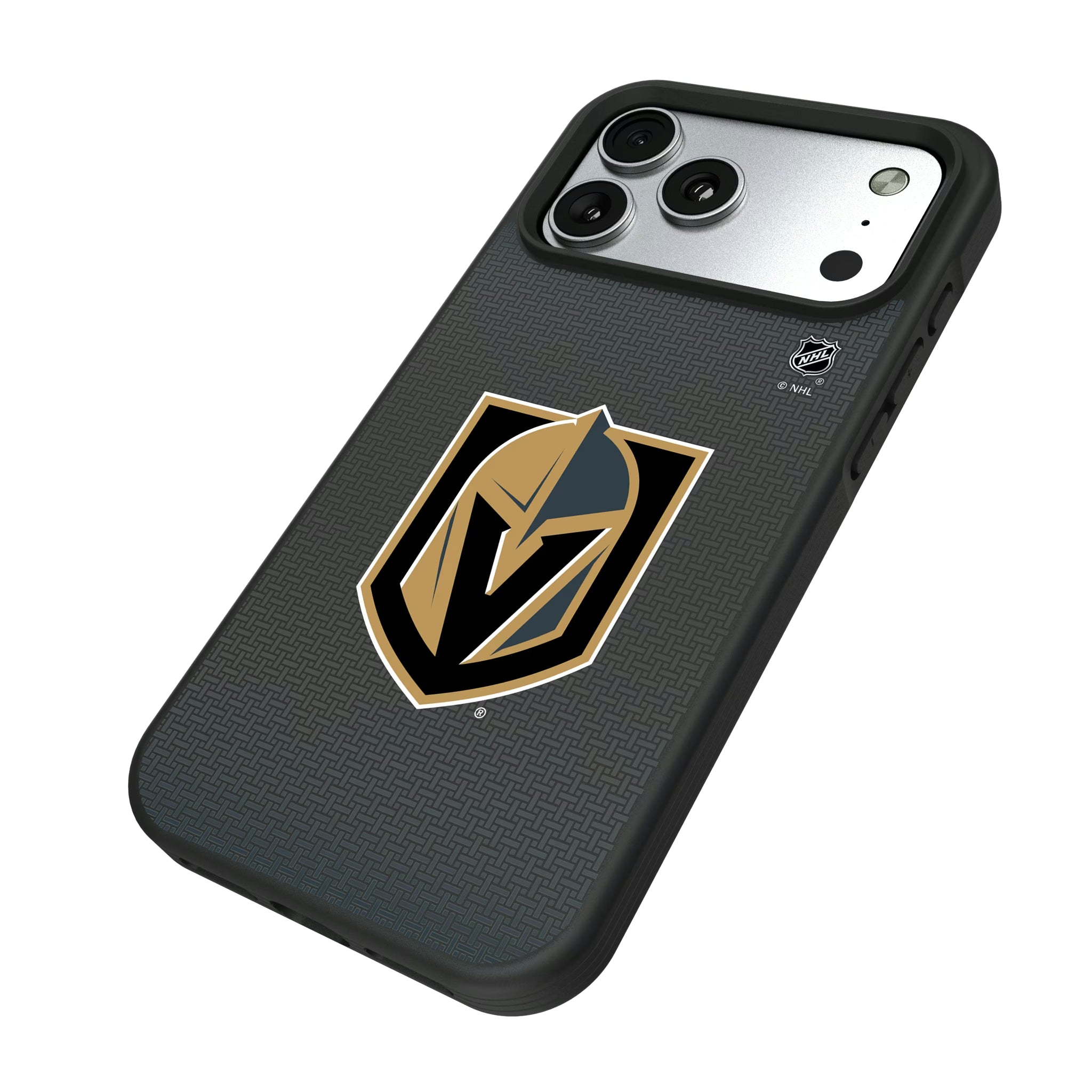 Vegas Golden Knights Linen iPhone Bump Phone Case for Apple iPhone - Isometric View#Device_iPhone 17 Pro Max