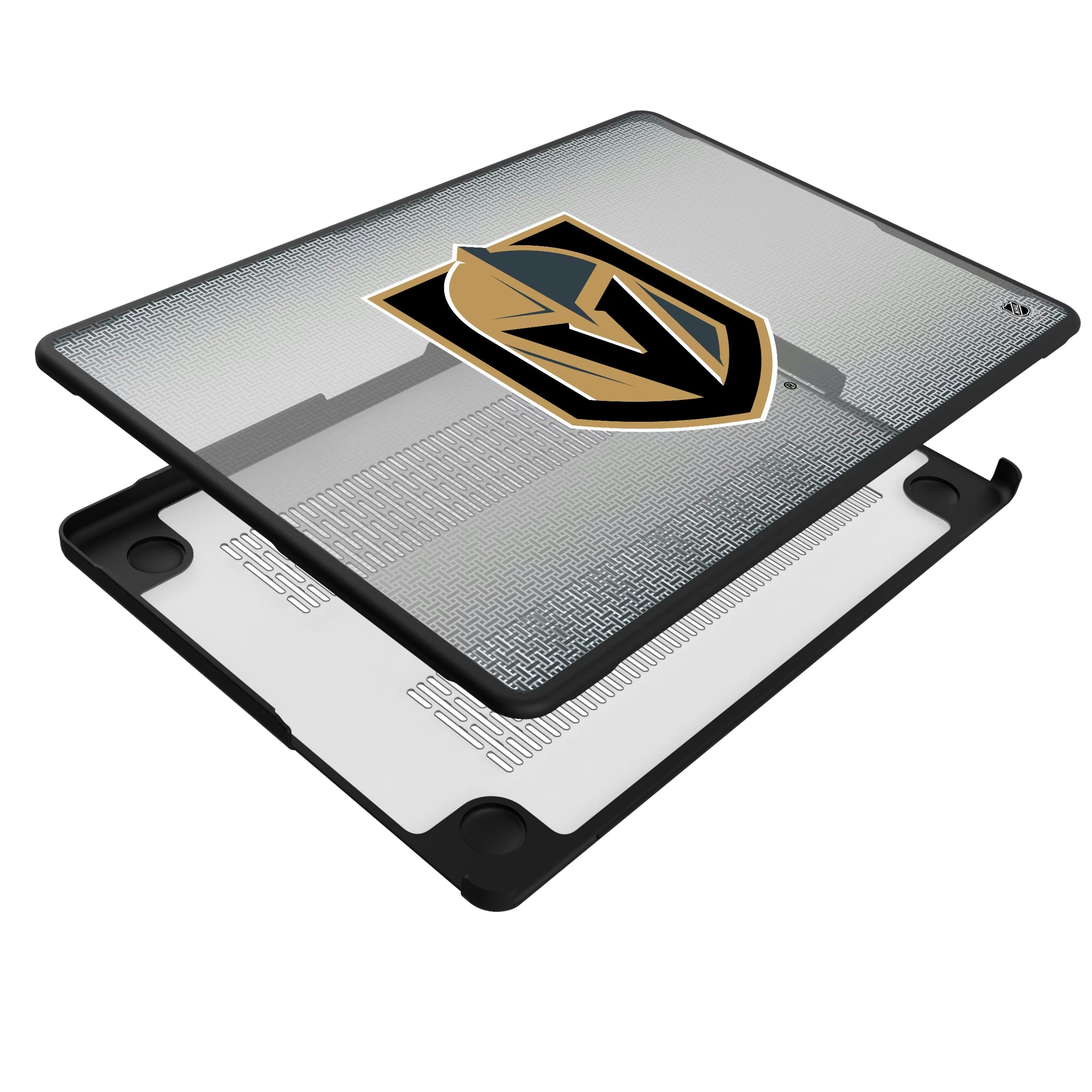 Vegas Golden Knights Linen MacBook Laptop Case for Apple MacBook - Isometric View#Device_MacBook Pro (14-inch, 2021) / MacBook Pro (14-inch, 2023) / MacBook Pro (14-inch, 2024)