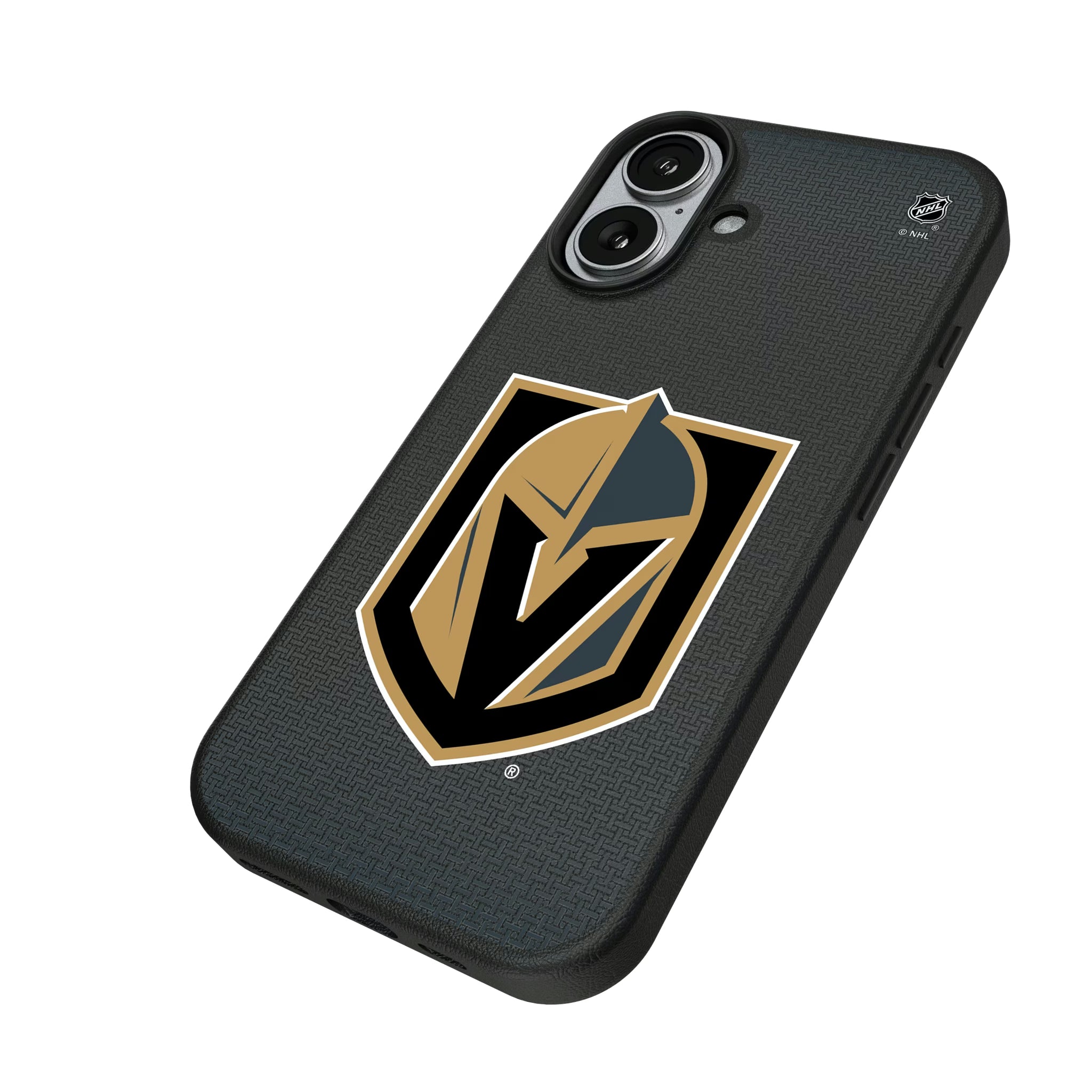 Vegas Golden Knights Linen iPhone MagSafe Compatible Phone Case for Apple iPhone - Isometric View#Device_iPhone 17