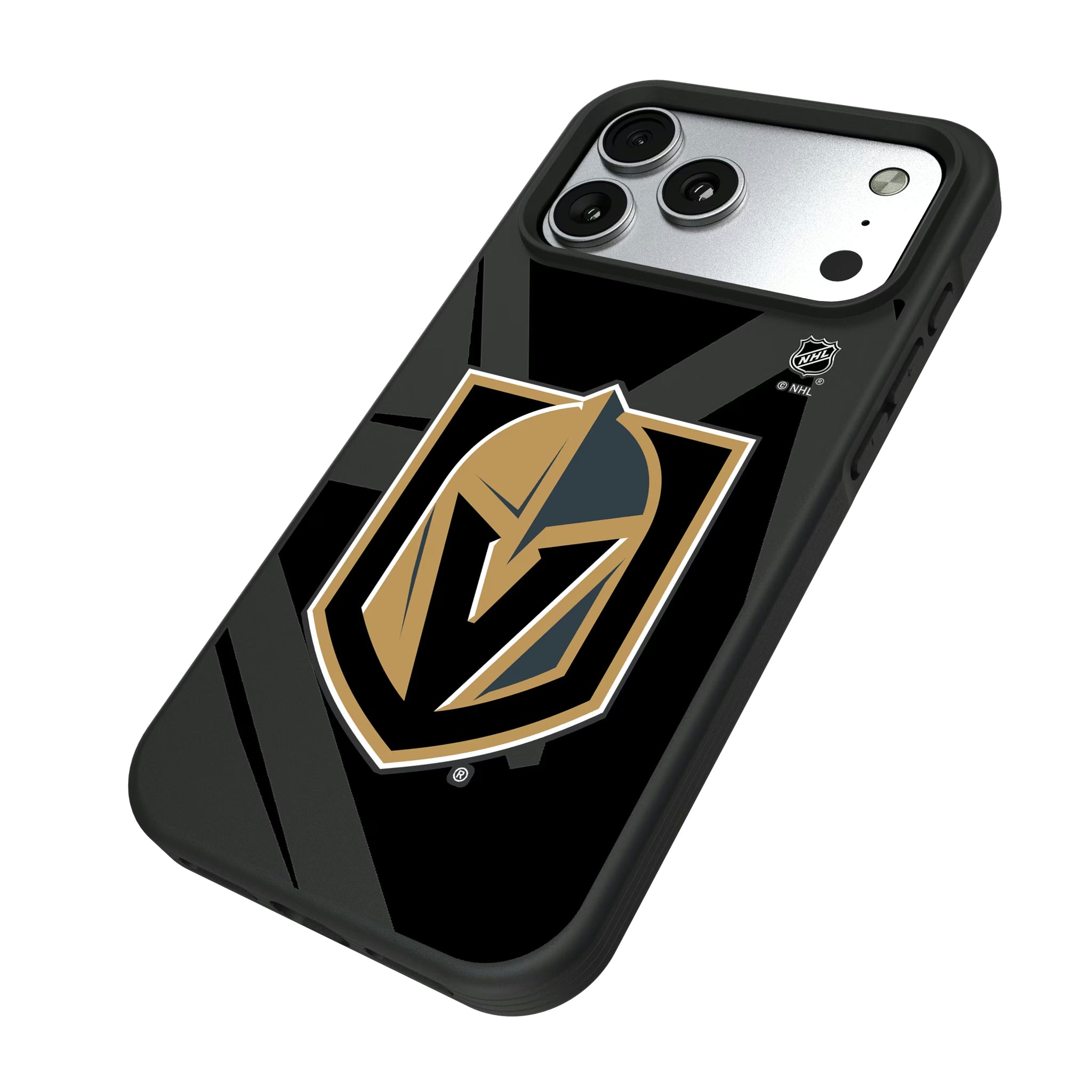Vegas Golden Knights Monocolor Tilt iPhone Bump Phone Case for Apple iPhone - Isometric View#Device_iPhone 17 Pro Max