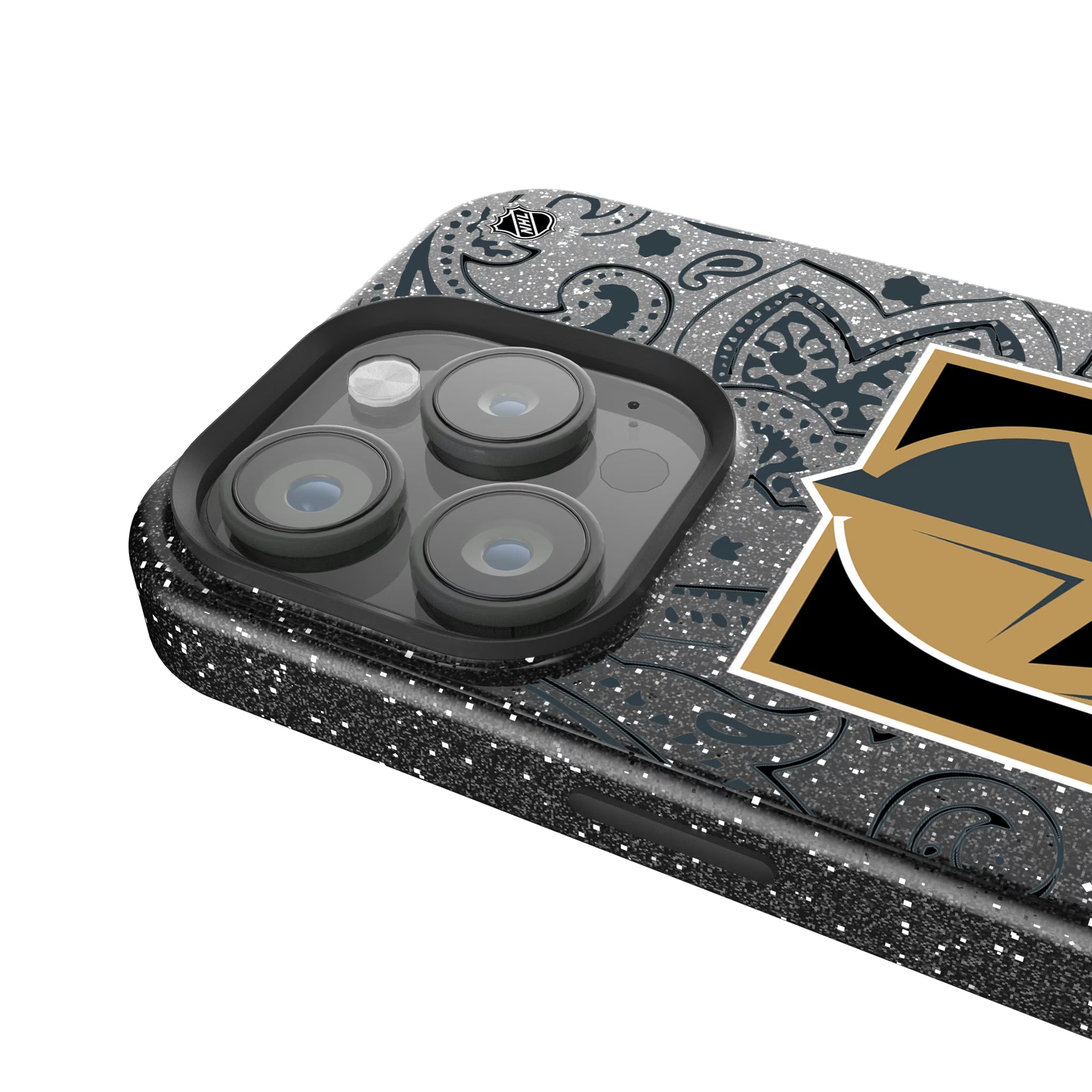 Vegas Golden Knights Paisley iPhone Bling Phone Case for Apple iPhone - Detail