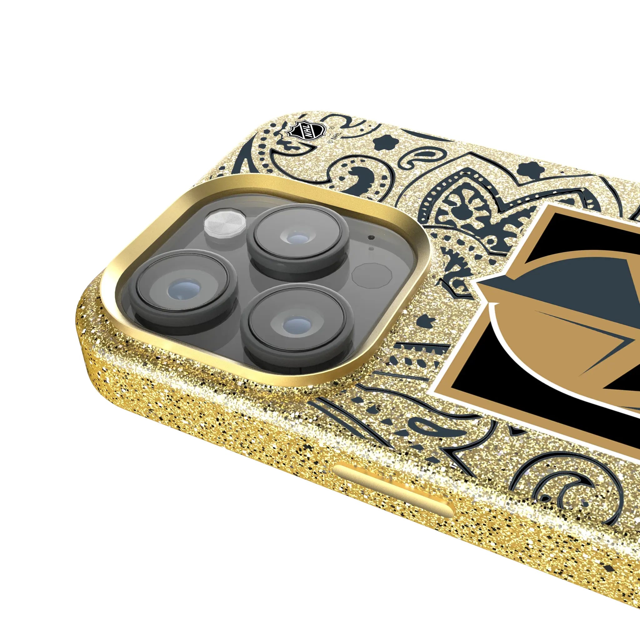 Vegas Golden Knights Paisley iPhone Bling Phone Case for Apple iPhone - Detail