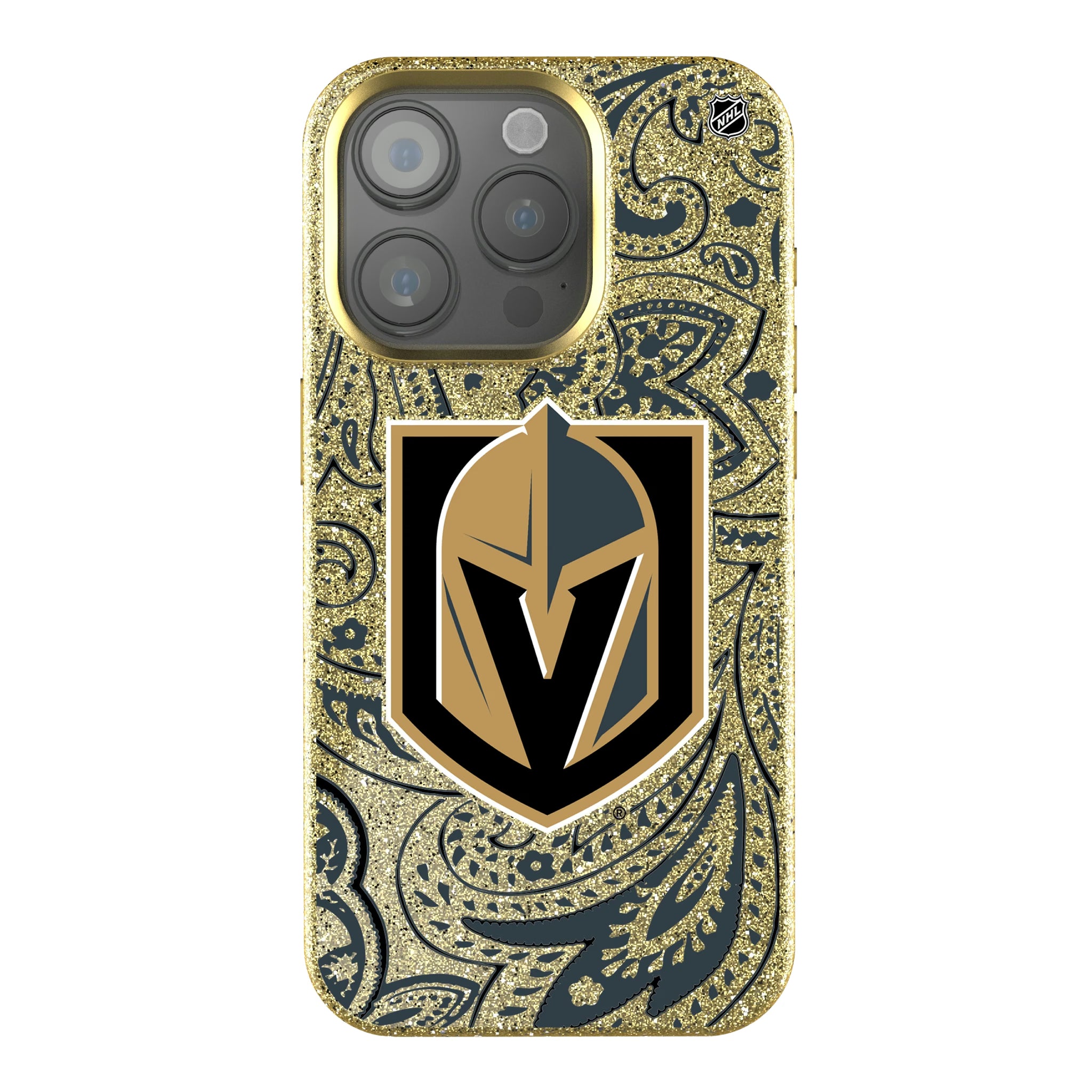 Vegas Golden Knights Paisley iPhone Bling Phone Case for Apple iPhone