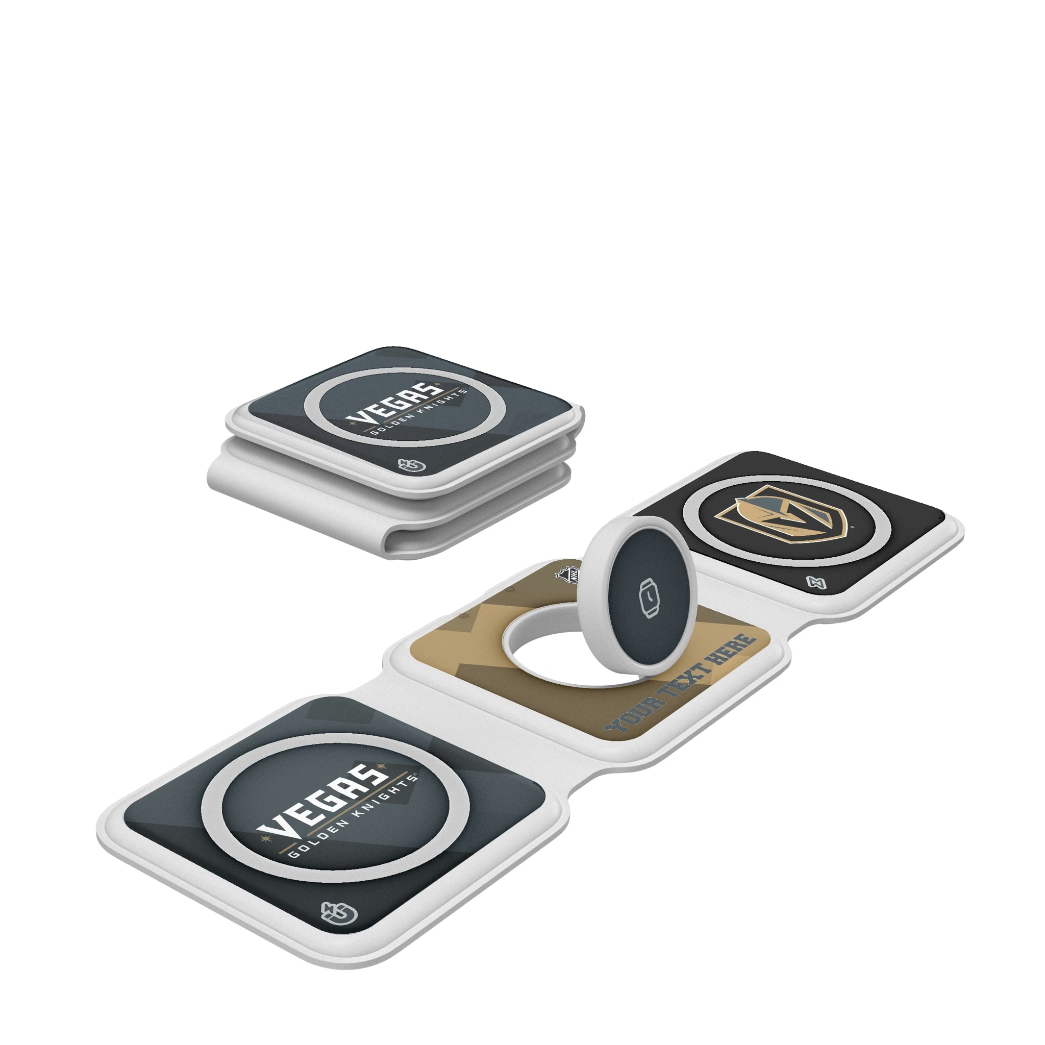 Vegas Golden Knights Personalized Color Block Foldable 3 in 1 Charger