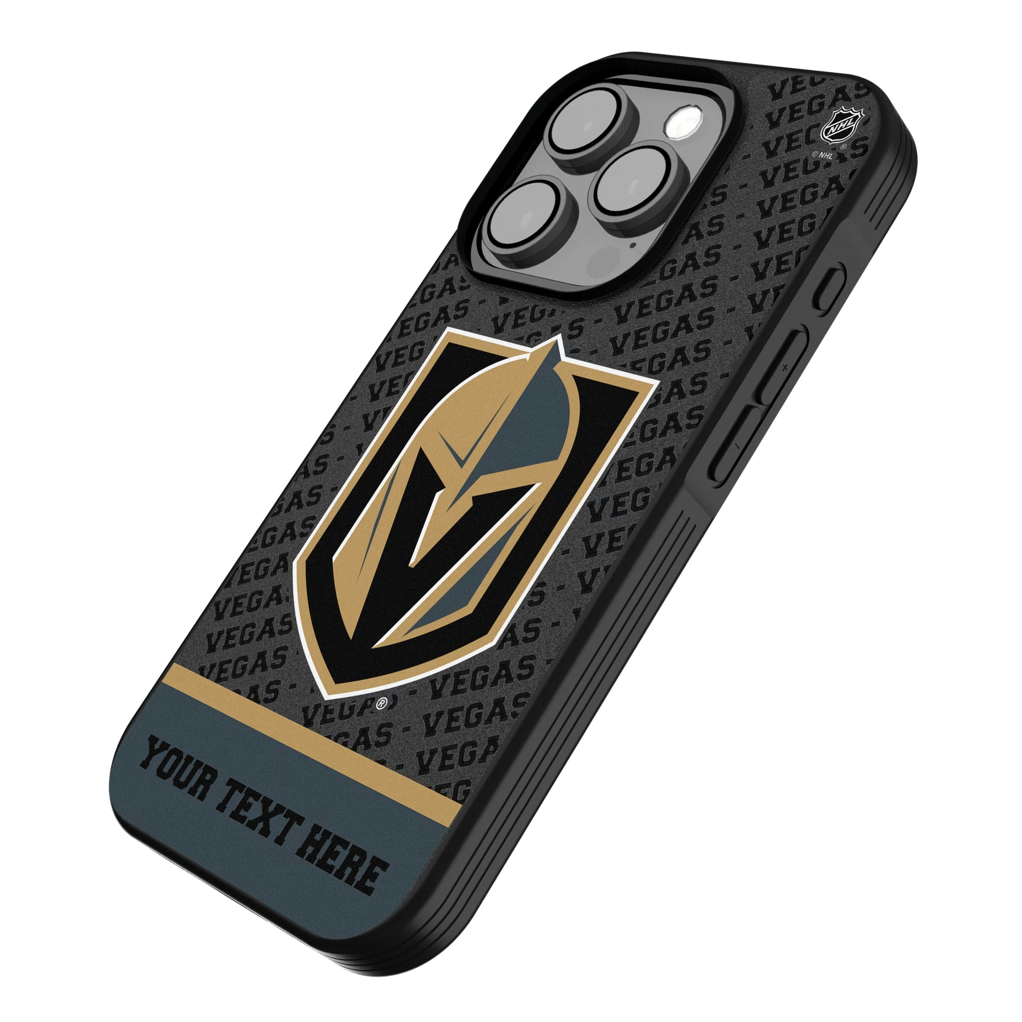 Vegas Golden Knights Personalized EndZone Plus iPhone Bump Phone Case for Apple iPhone - Isometric View