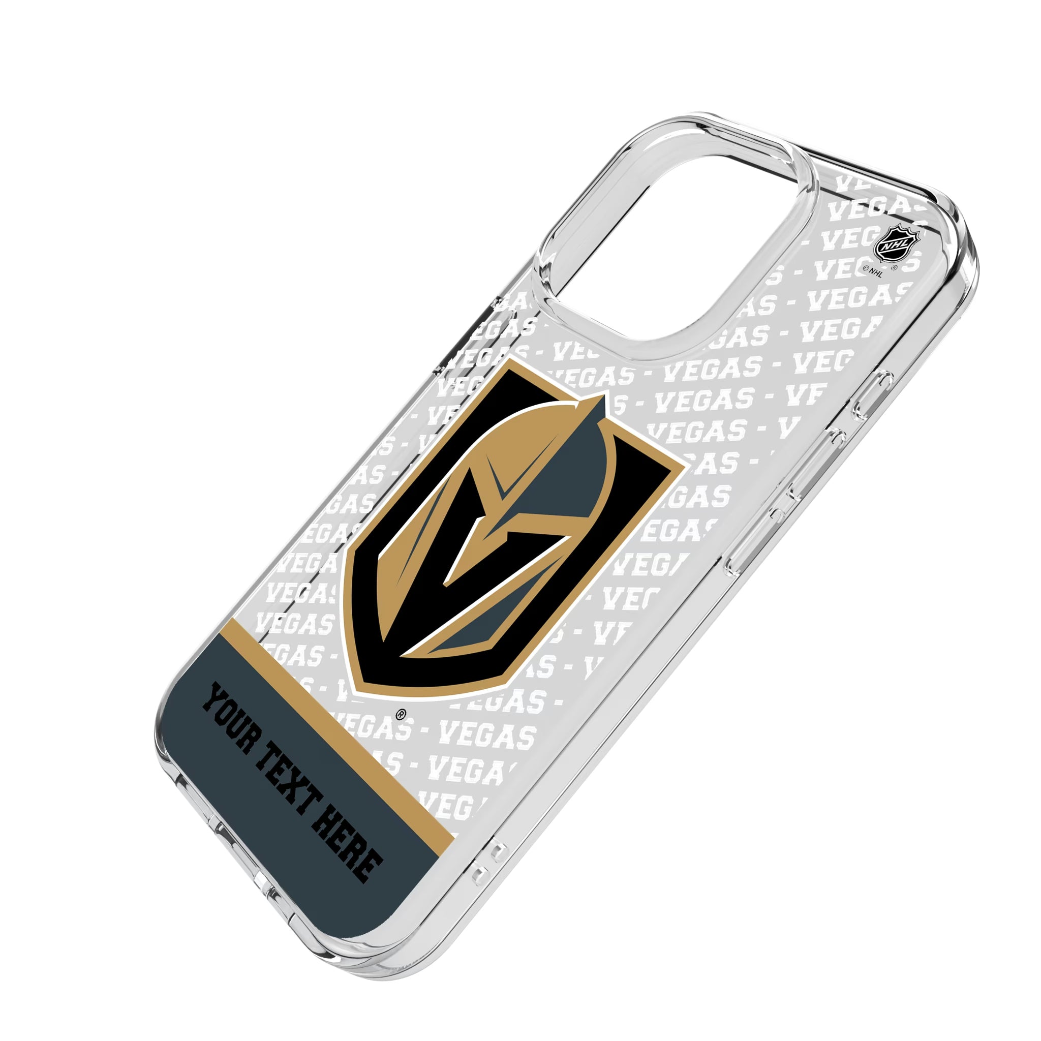 Vegas Golden Knights Personalized EndZone Plus iPhone Clear Phone Case for Apple iPhone - Isometric View