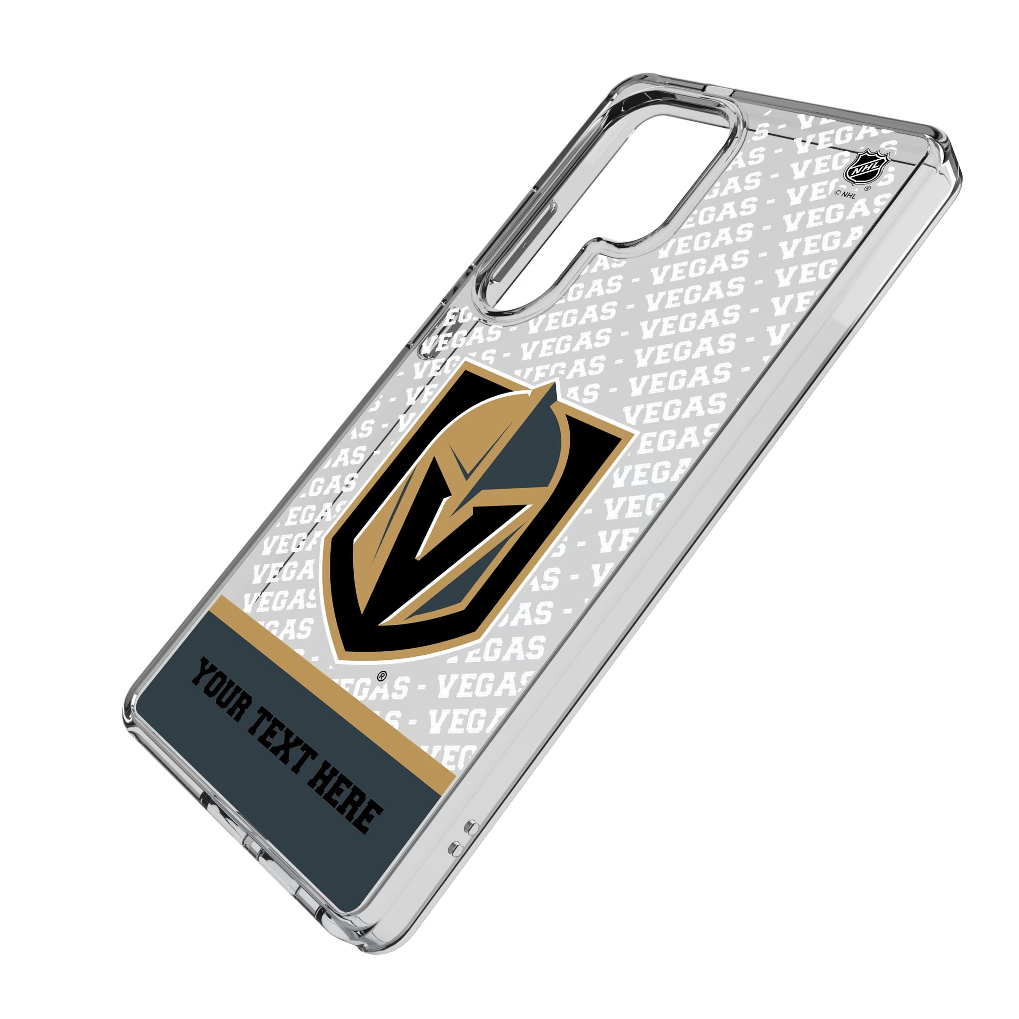 Vegas Golden Knights Personalized EndZone Plus Galaxy Clear Phone Case for Samsung Galaxy - Isometric View