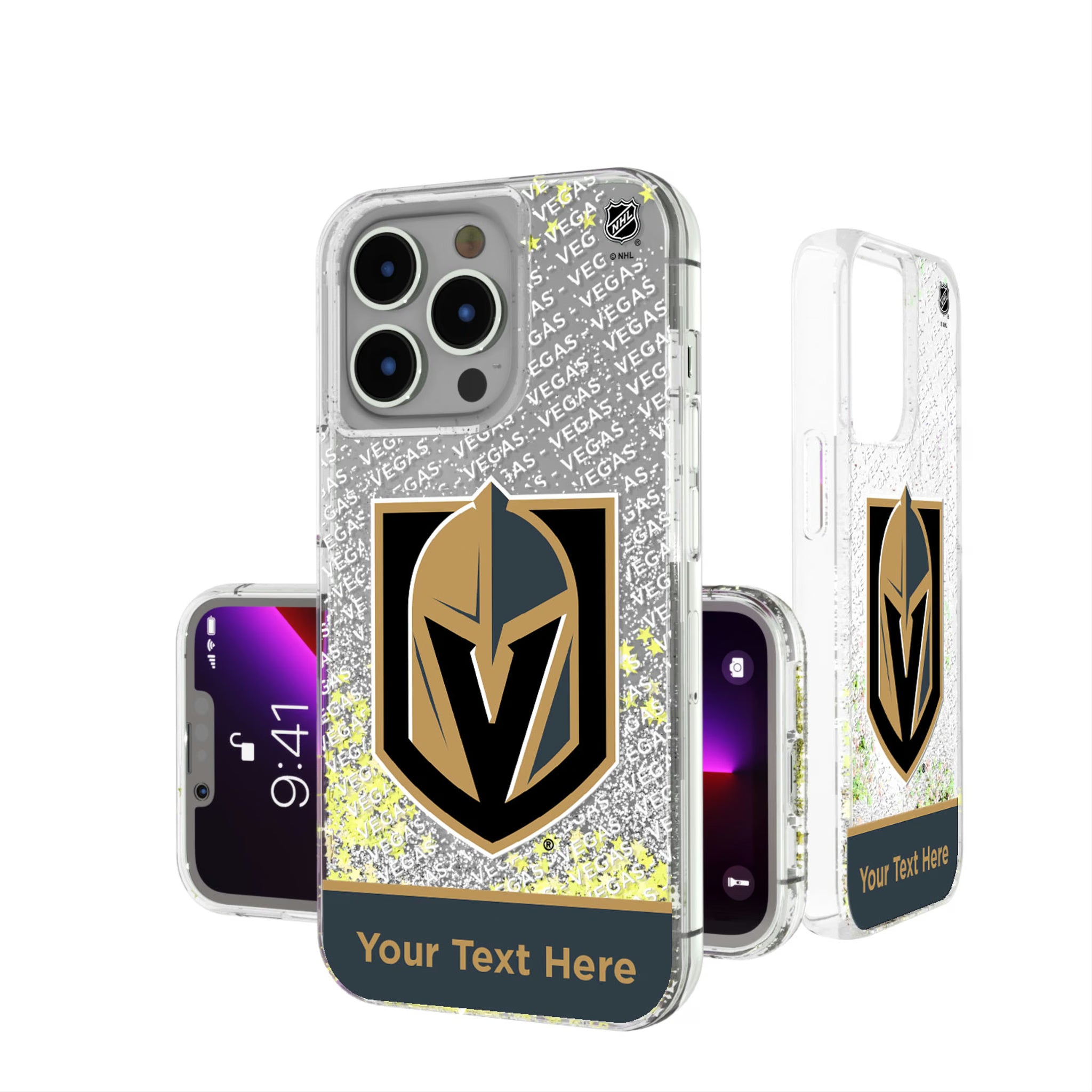 Vegas Golden Knights Personalized EndZone Plus iPhone Glitter Phone Case for Apple iPhone