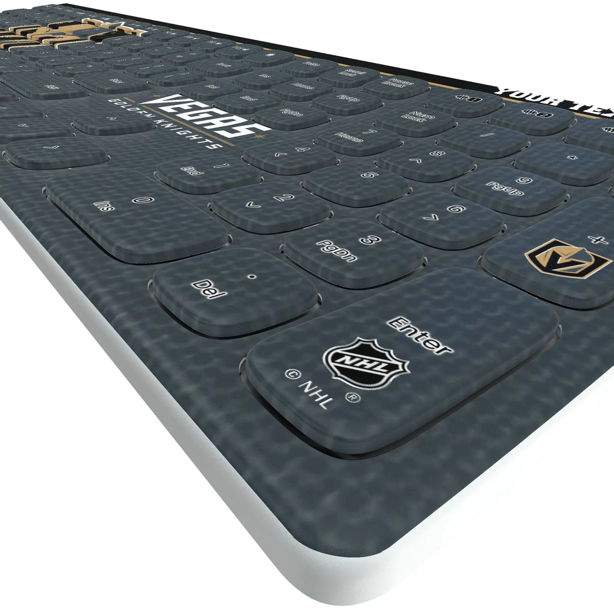 Vegas Golden Knights Personalized Endzone Solid KKB605 Curved Wireless Keyboard - Detail