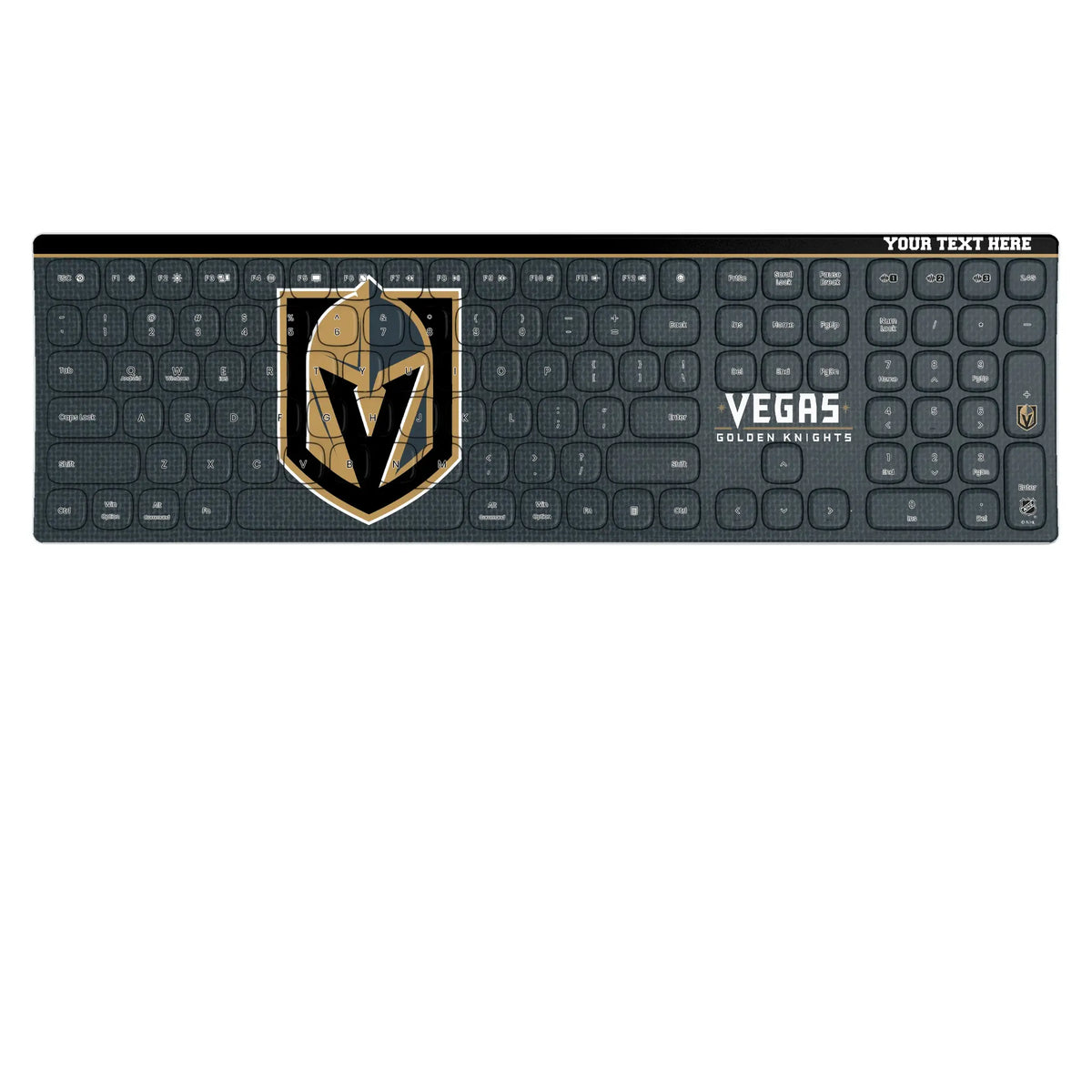 Vegas Golden Knights Personalized Endzone Solid KKB605 Curved Wireless Keyboard