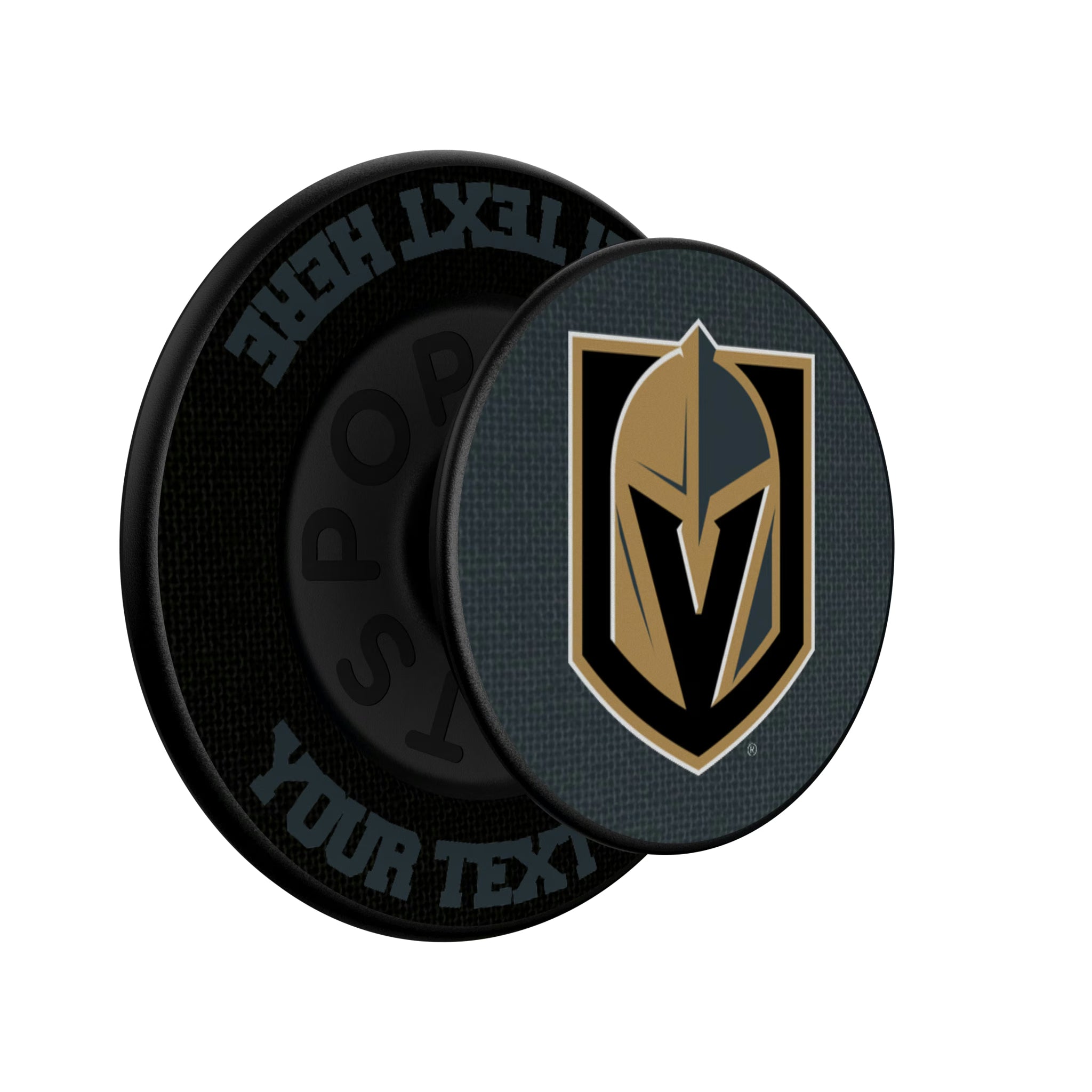 Vegas Golden Knights Personalized Endzone Solid Popsockets Round Magnetic - Isometric View