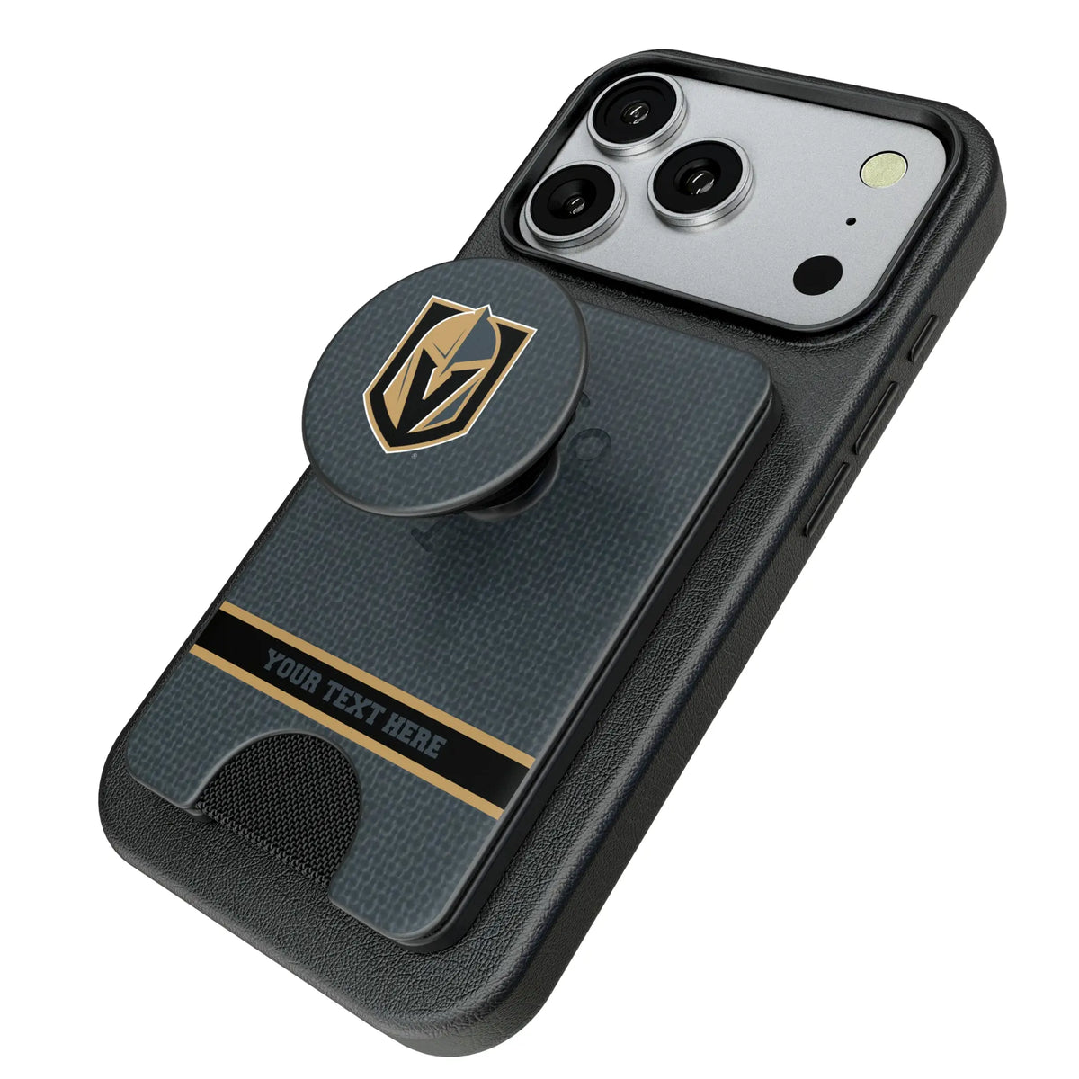 Vegas Golden Knights Personalized Endzone Solid Popsockets Wallet Magnetic - Isometric View