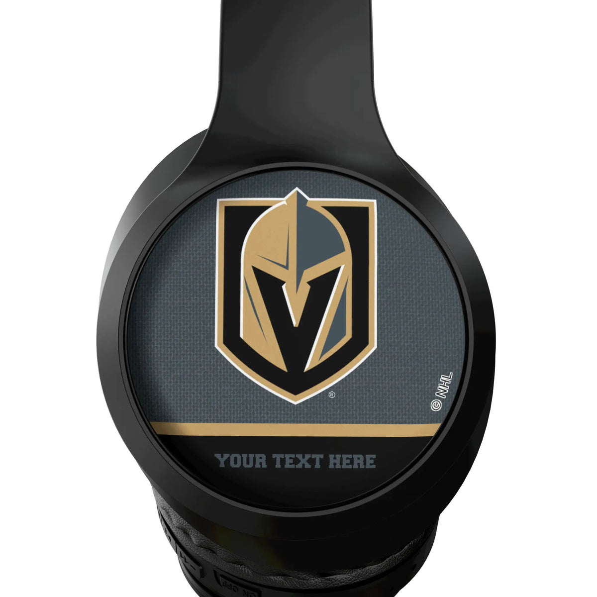 Vegas Golden Knights Personalized Endzone Solid Wireless Over-Ear Headphones With Case - Detail