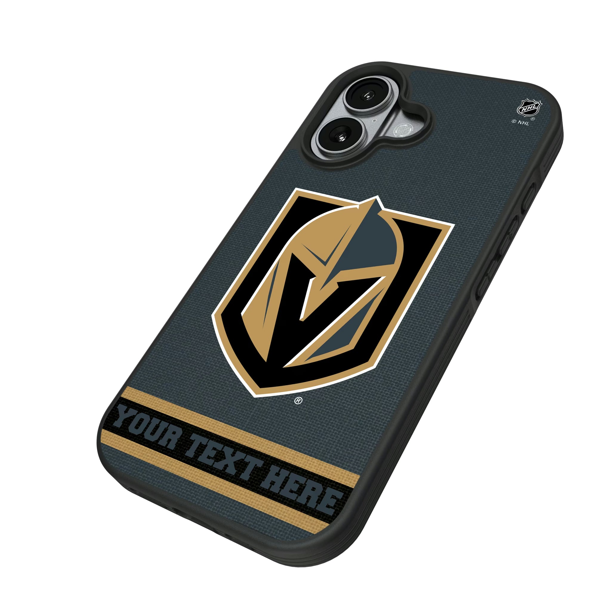 Vegas Golden Knights Personalized Stripe iPhone Bump Phone Case for Apple iPhone - Isometric View#Device_iPhone 17