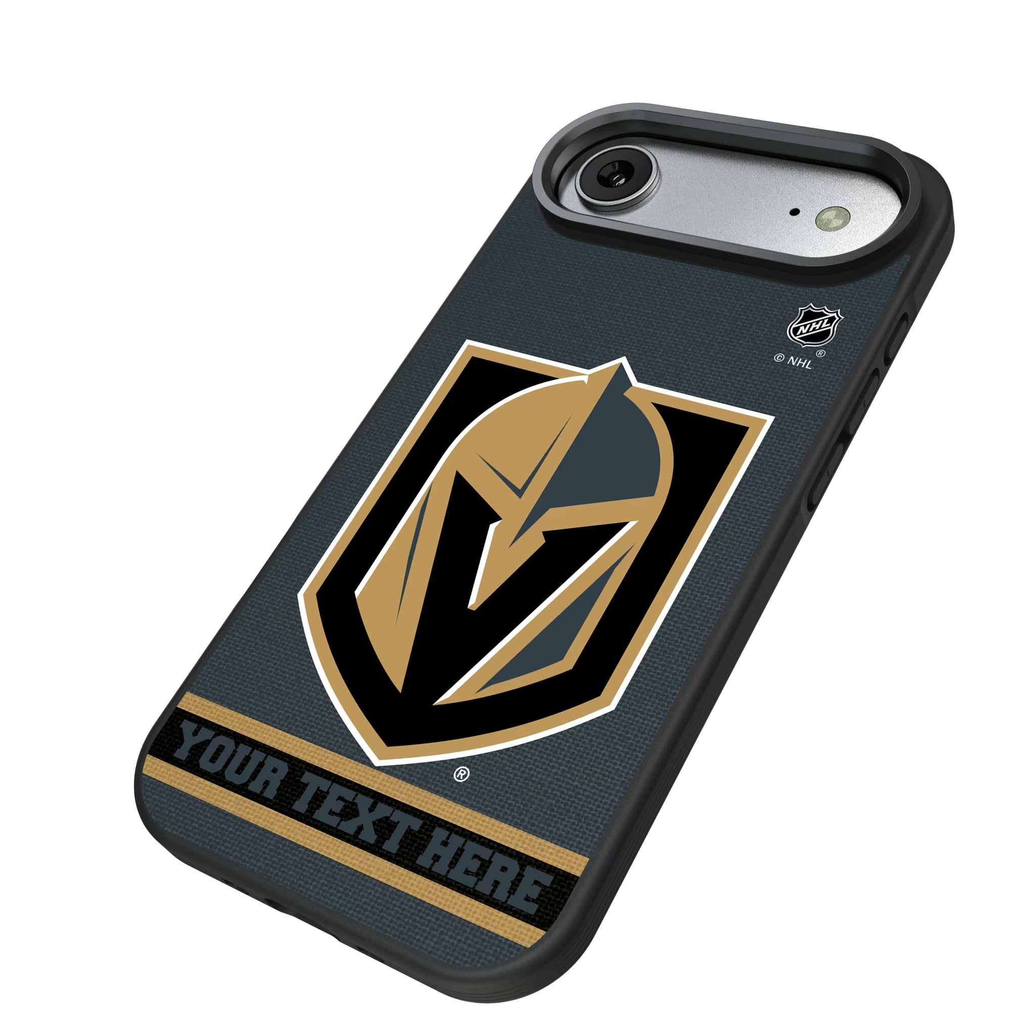 Vegas Golden Knights Personalized Stripe iPhone Bump Phone Case for Apple iPhone - Isometric View#Device_iPhone Air