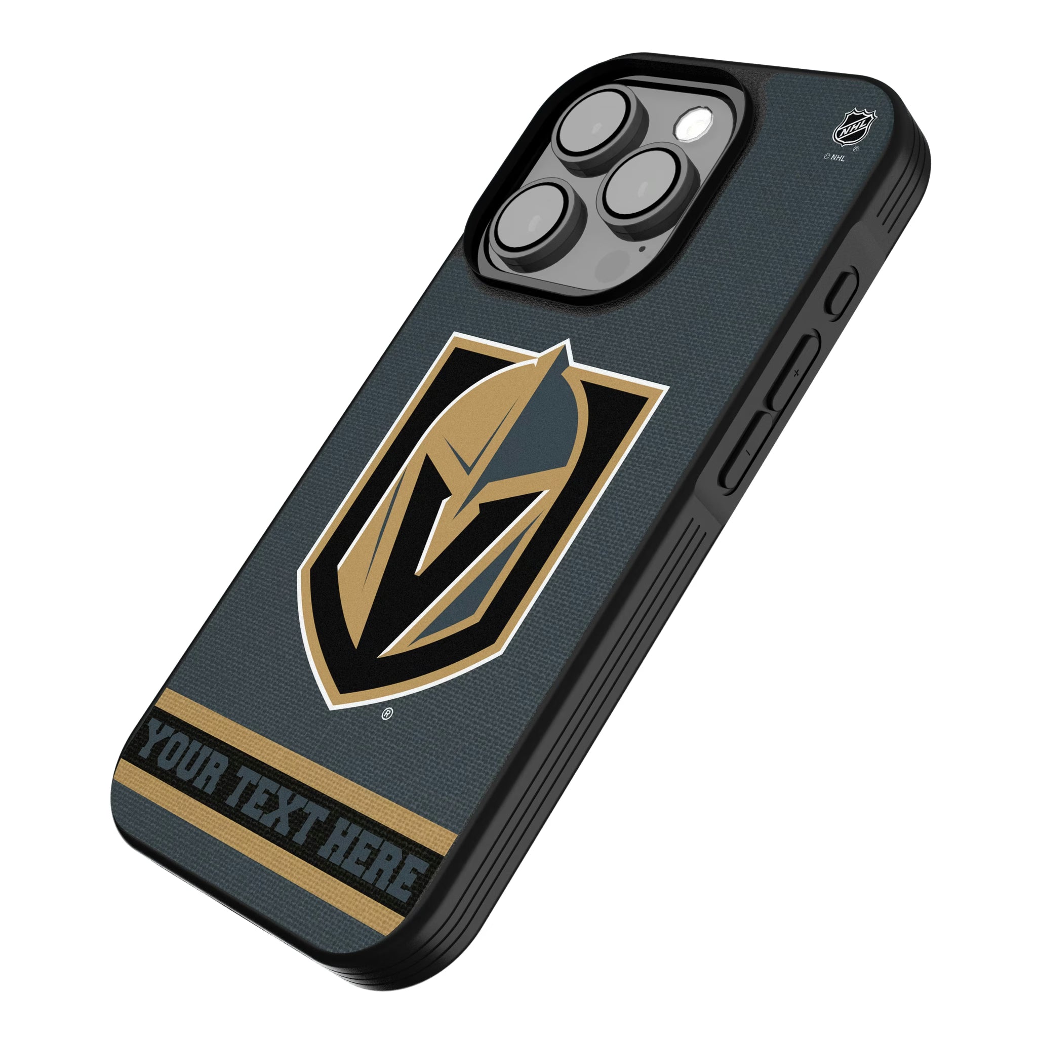 Vegas Golden Knights Personalized Stripe iPhone Bump Phone Case for Apple iPhone - Isometric View