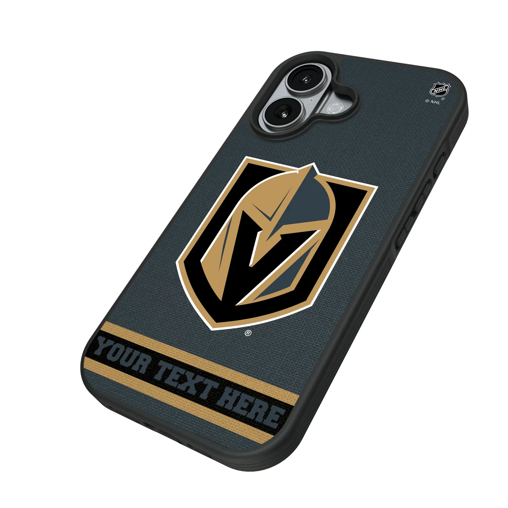 Vegas Golden Knights Personalized Stripe iPhone Bump Phone Case for Apple iPhone - Isometric View#Device_iPhone 17