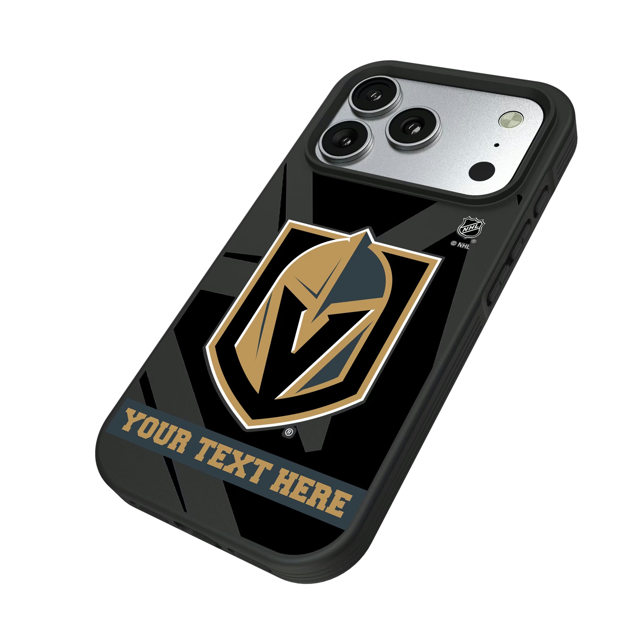Vegas Golden Knights Personalized Tilt iPhone Bump Phone Case for Apple iPhone - Isometric View#Device_iPhone 17 Pro