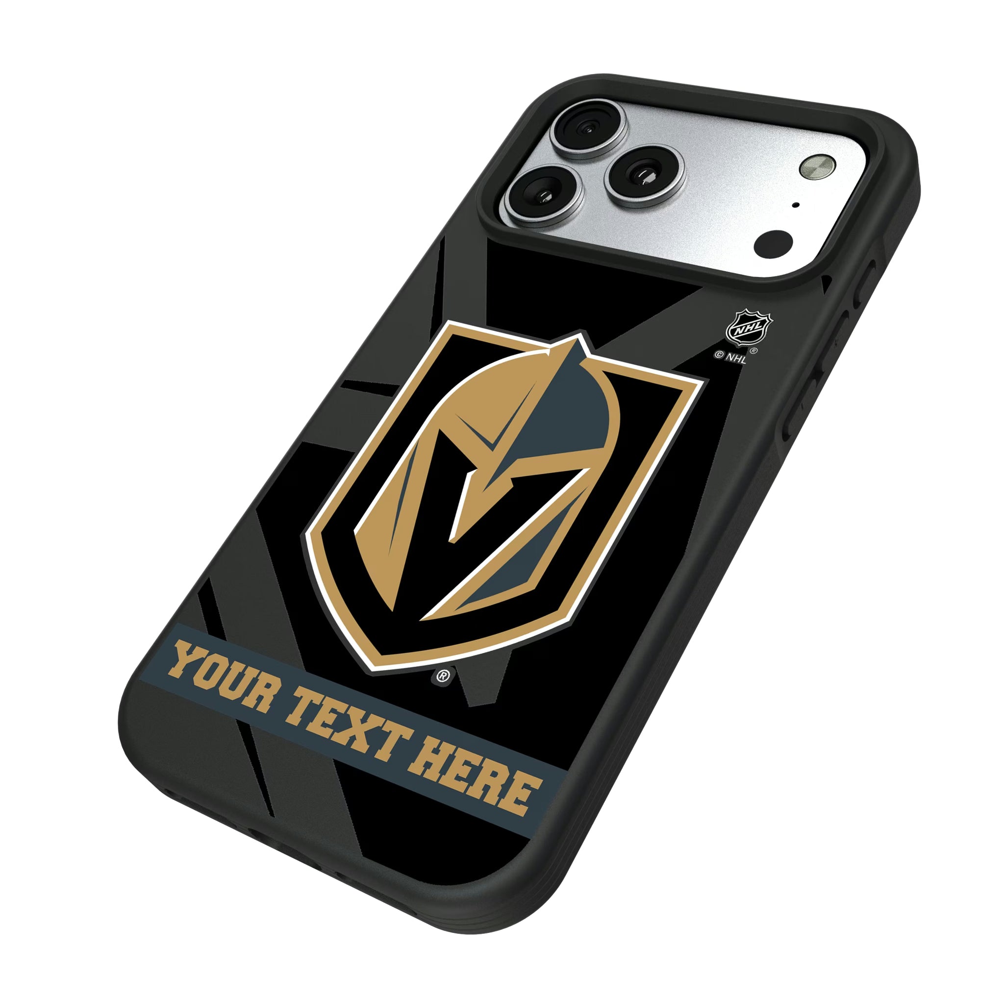Vegas Golden Knights Personalized Tilt iPhone Bump Phone Case for Apple iPhone - Isometric View#Device_iPhone 17 Pro Max