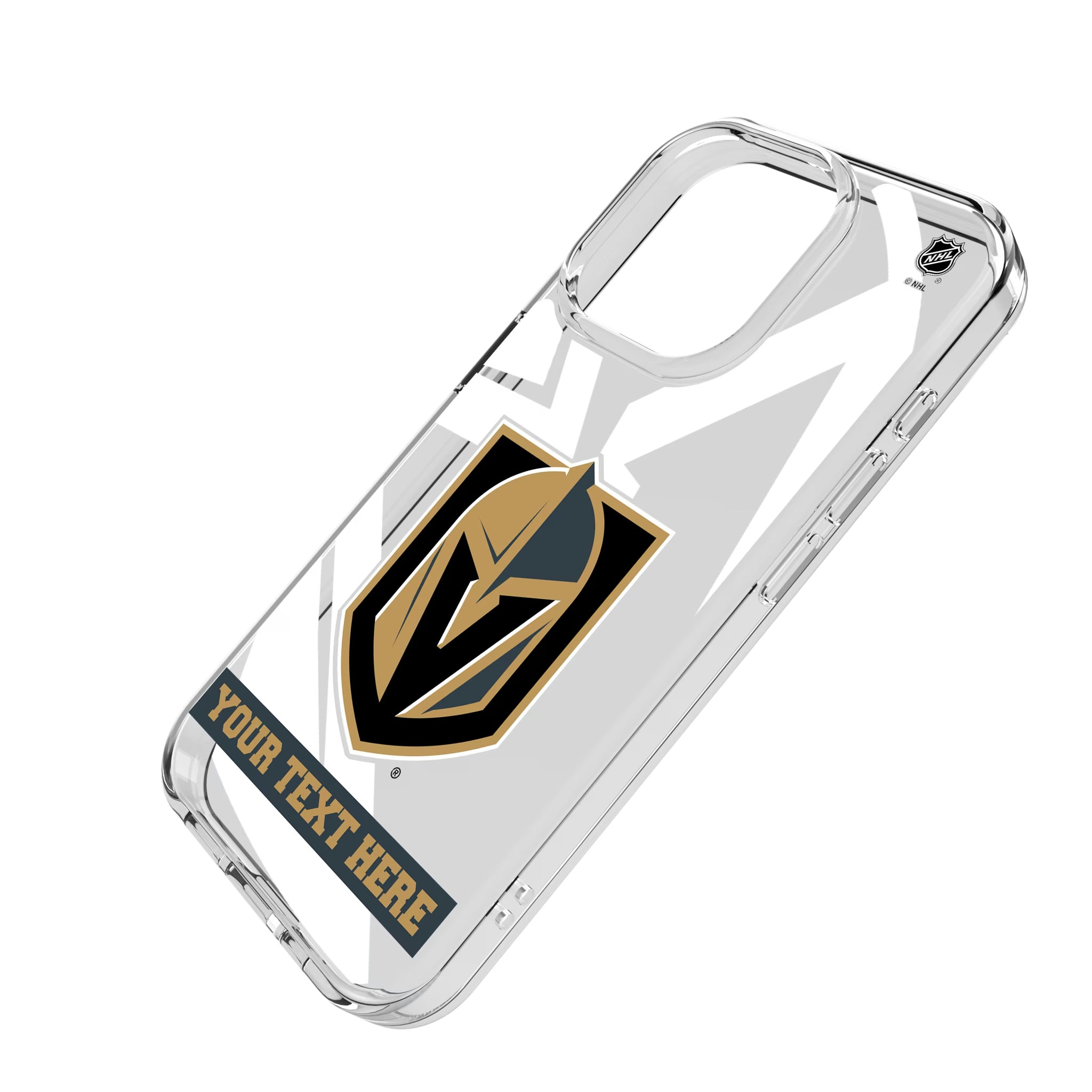 Vegas Golden Knights Personalized Tilt iPhone Clear Phone Case for Apple iPhone - Isometric View