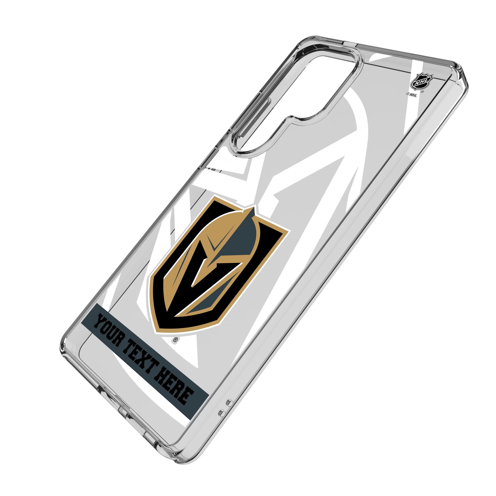 Vegas Golden Knights Personalized Tilt Galaxy Clear Phone Case for Samsung Galaxy - Isometric View