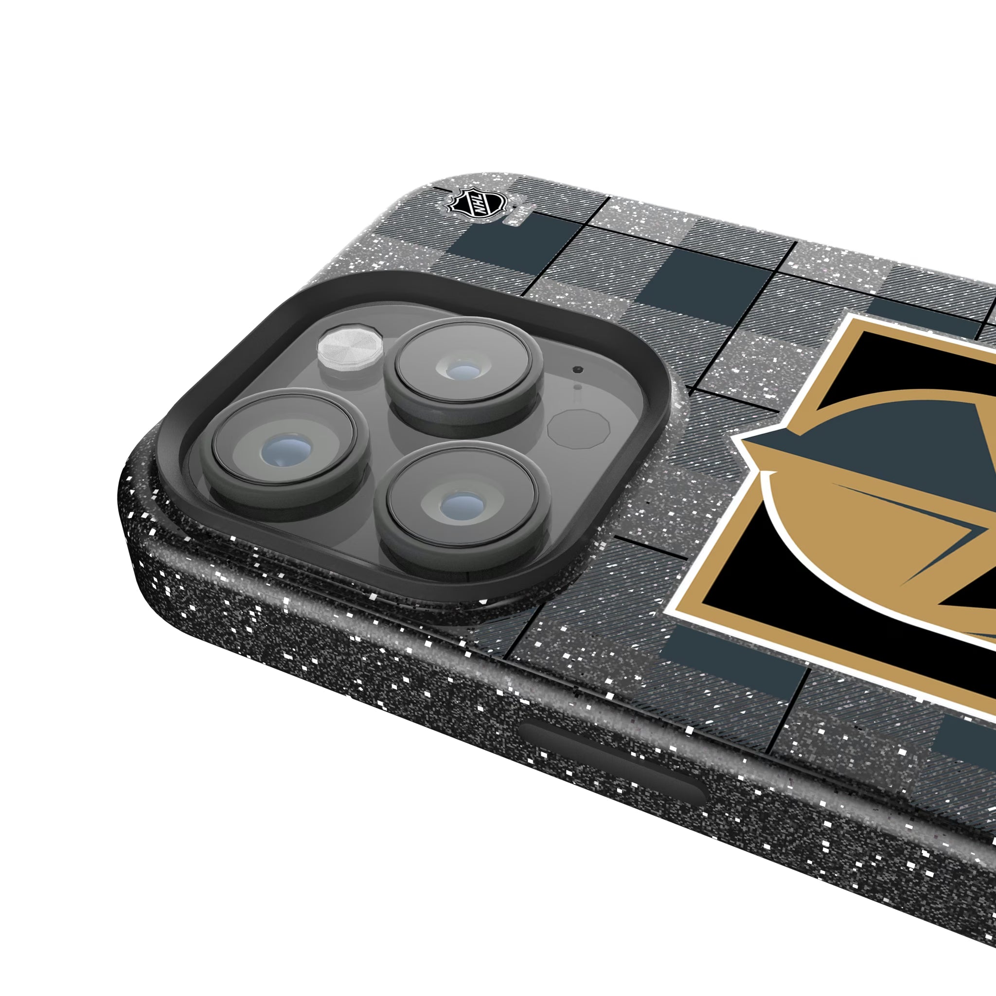 Vegas Golden Knights Plaid iPhone Bling Phone Case for Apple iPhone - Detail
