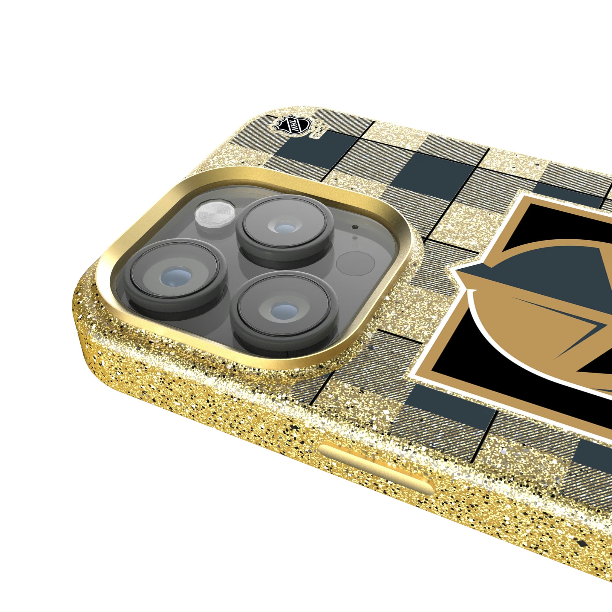 Vegas Golden Knights Plaid iPhone Bling Phone Case for Apple iPhone - Detail