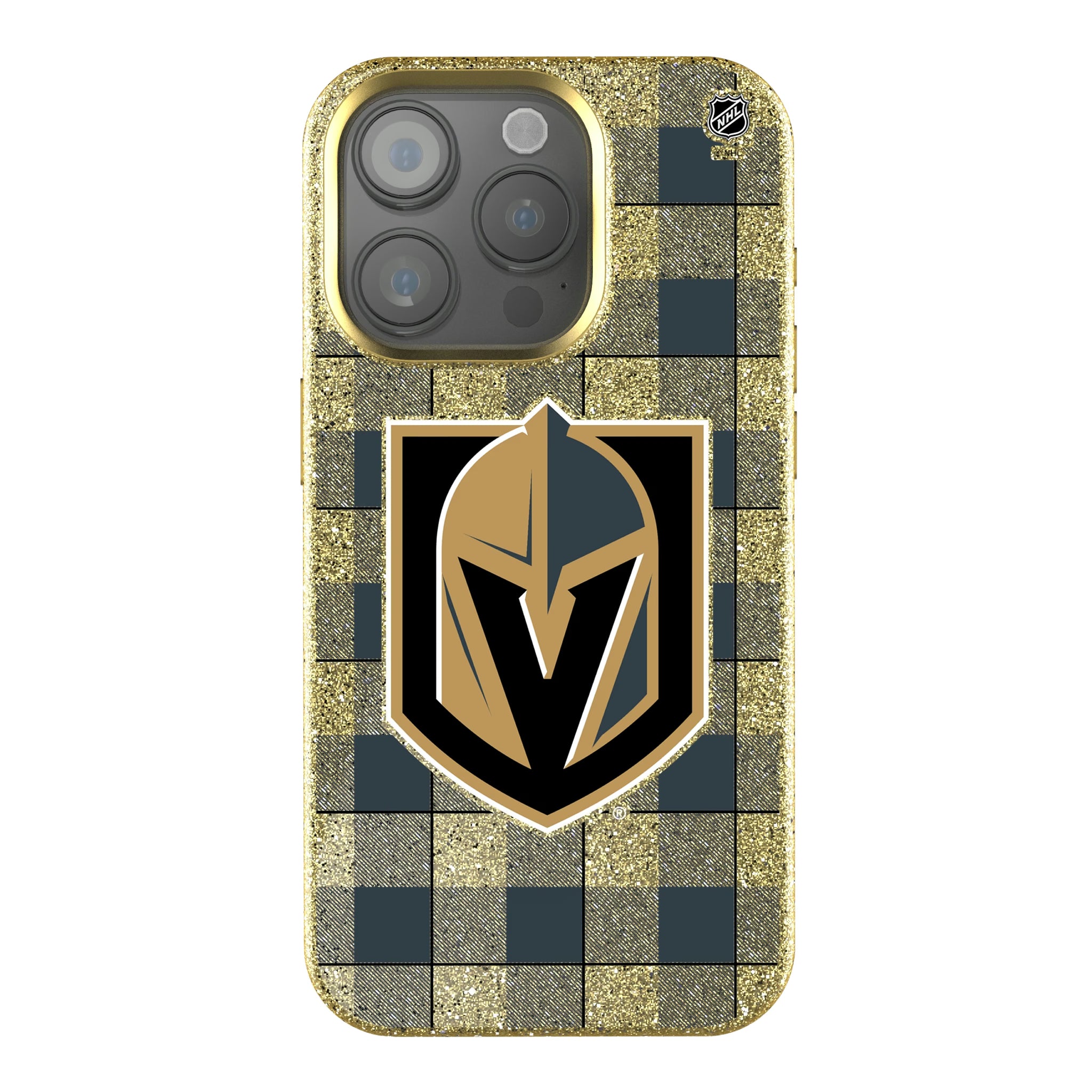 Vegas Golden Knights Plaid iPhone Bling Phone Case for Apple iPhone