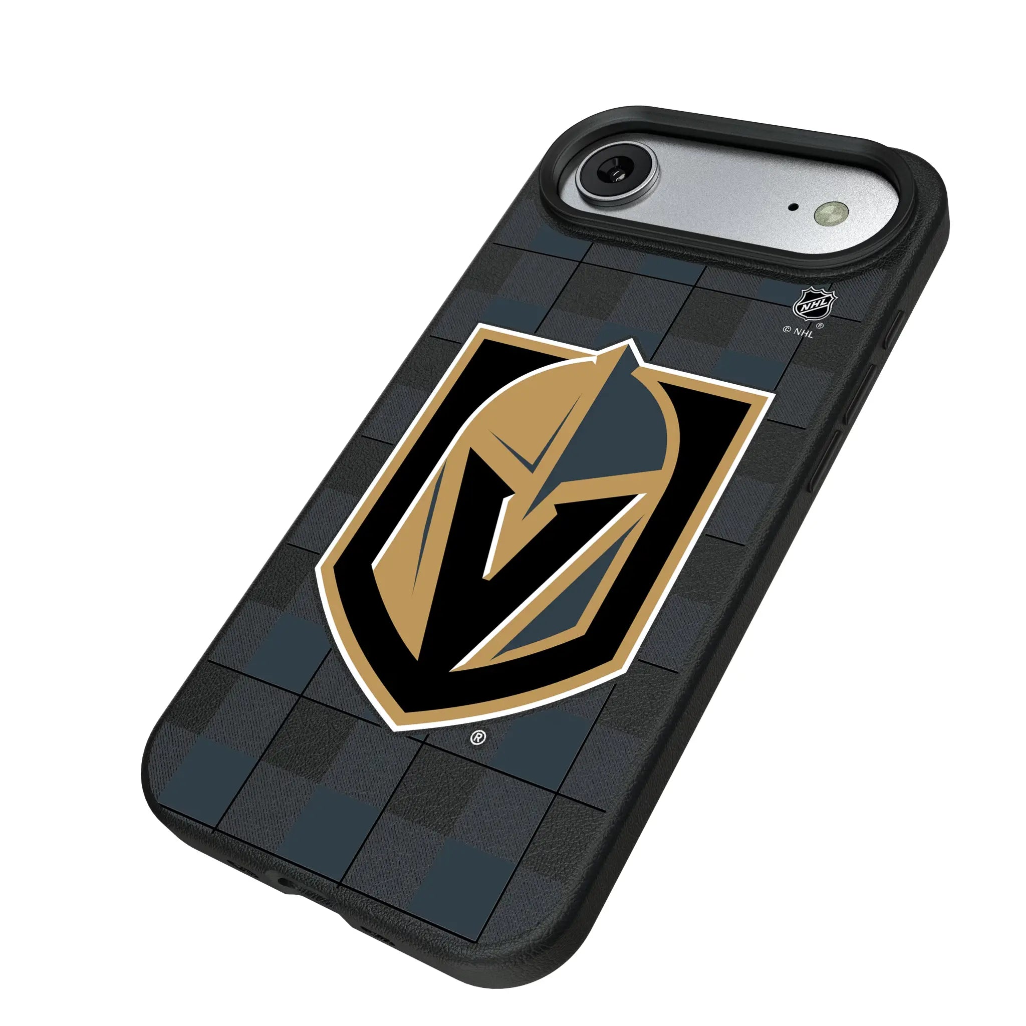 Vegas Golden Knights Plaid iPhone MagSafe Compatible Phone Case for Apple iPhone - Isometric View#Device_iPhone Air