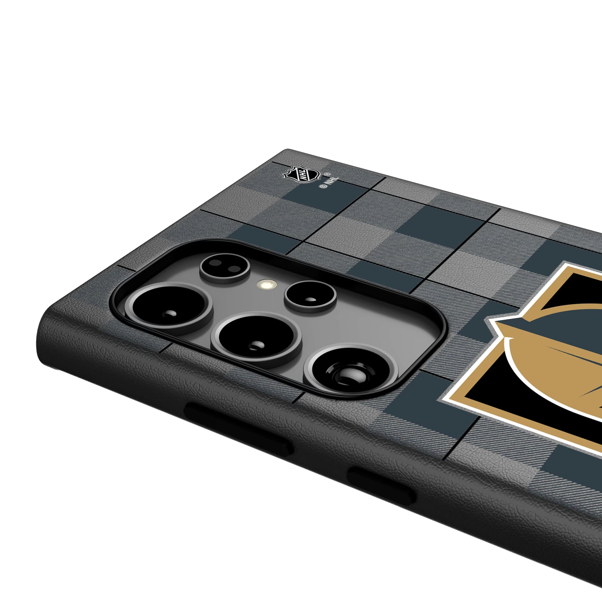 Vegas Golden Knights Plaid Galaxy MagSafe Compatible Phone Case for Samsung Galaxy - Detail