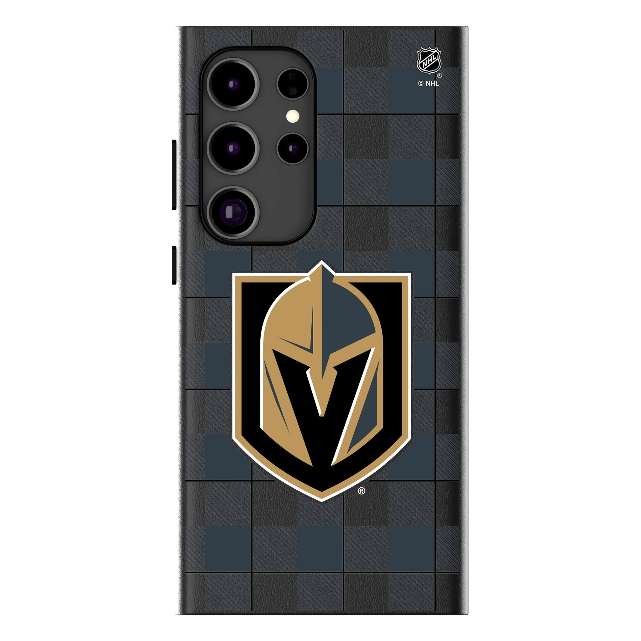 Vegas Golden Knights Plaid Galaxy MagSafe Compatible Phone Case for Samsung Galaxy