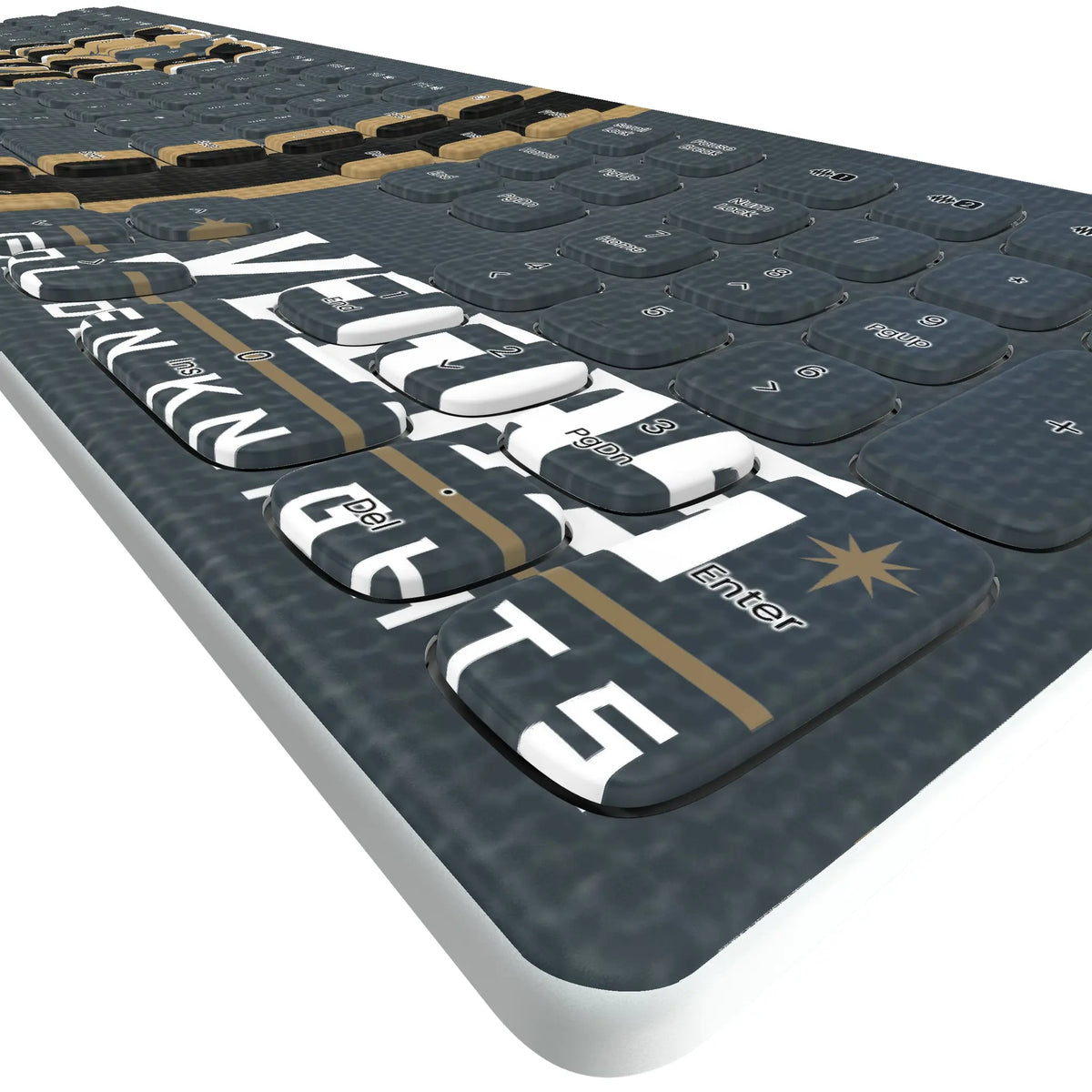 Vegas Golden Knights Stripe KKB605 Curved Wireless Keyboard - Detail
