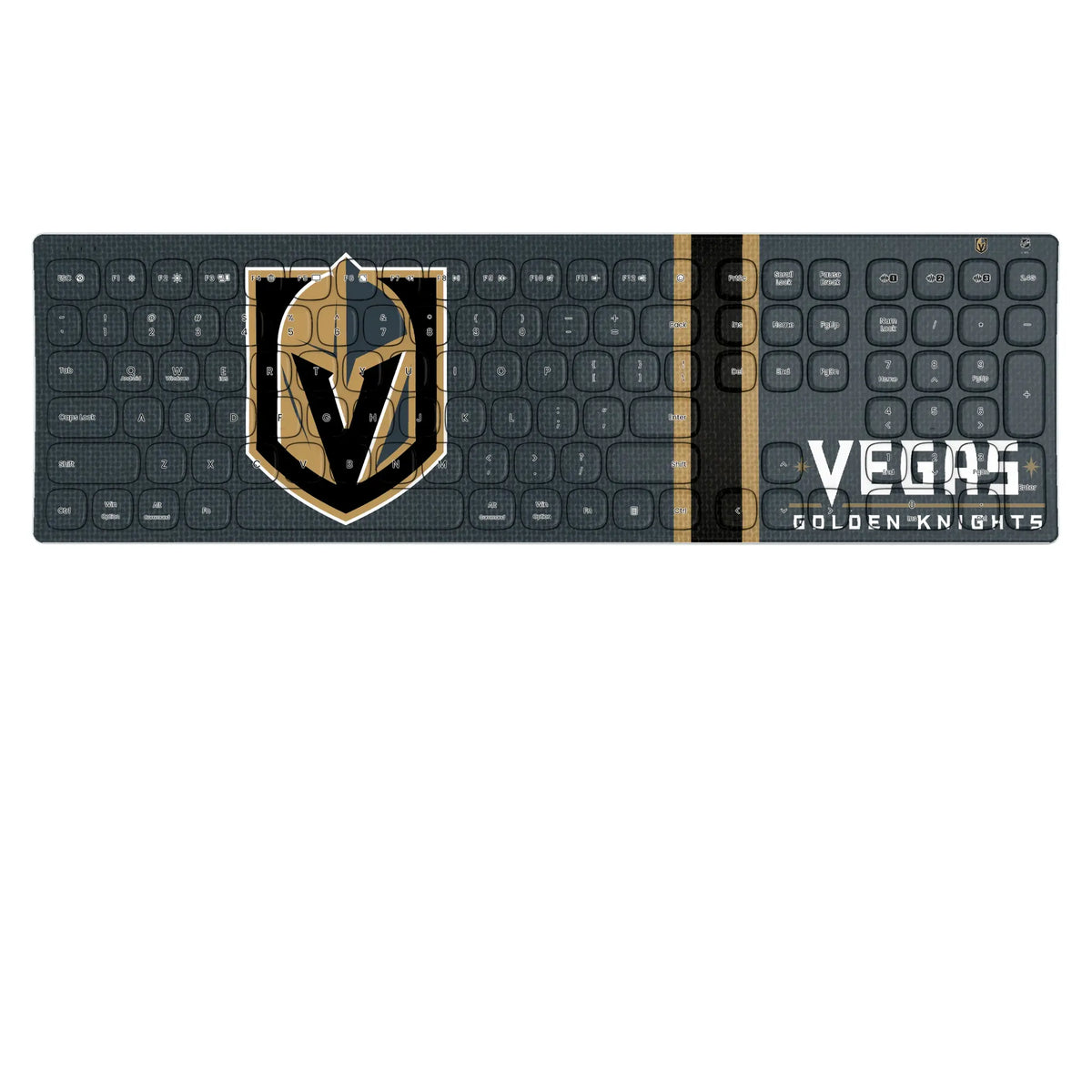 Vegas Golden Knights Stripe KKB605 Curved Wireless Keyboard