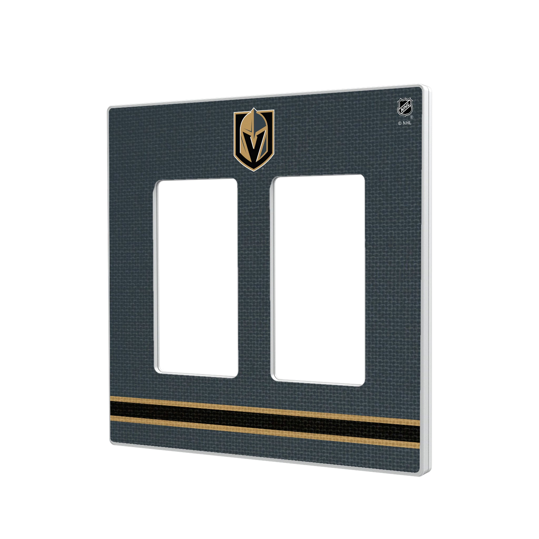 Vegas Golden Knights Stripe Hidden-Screw Light Switch Plate#Style_Double Rocker