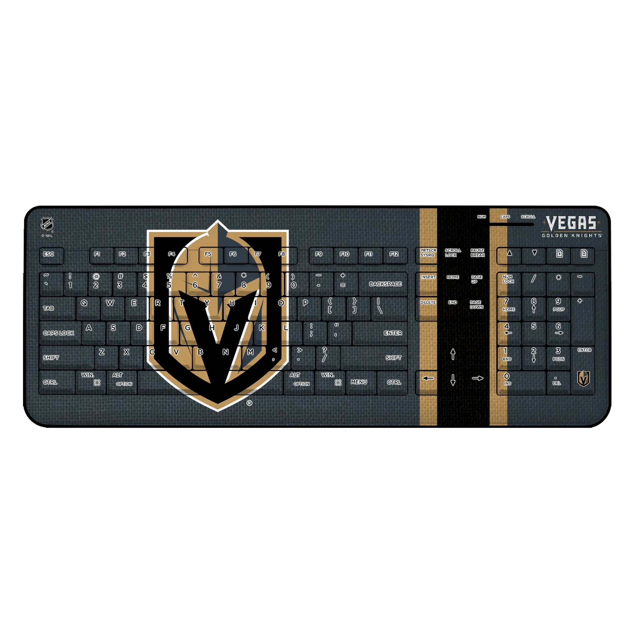 Vegas Golden Knights Stripe Wireless USB Keyboard