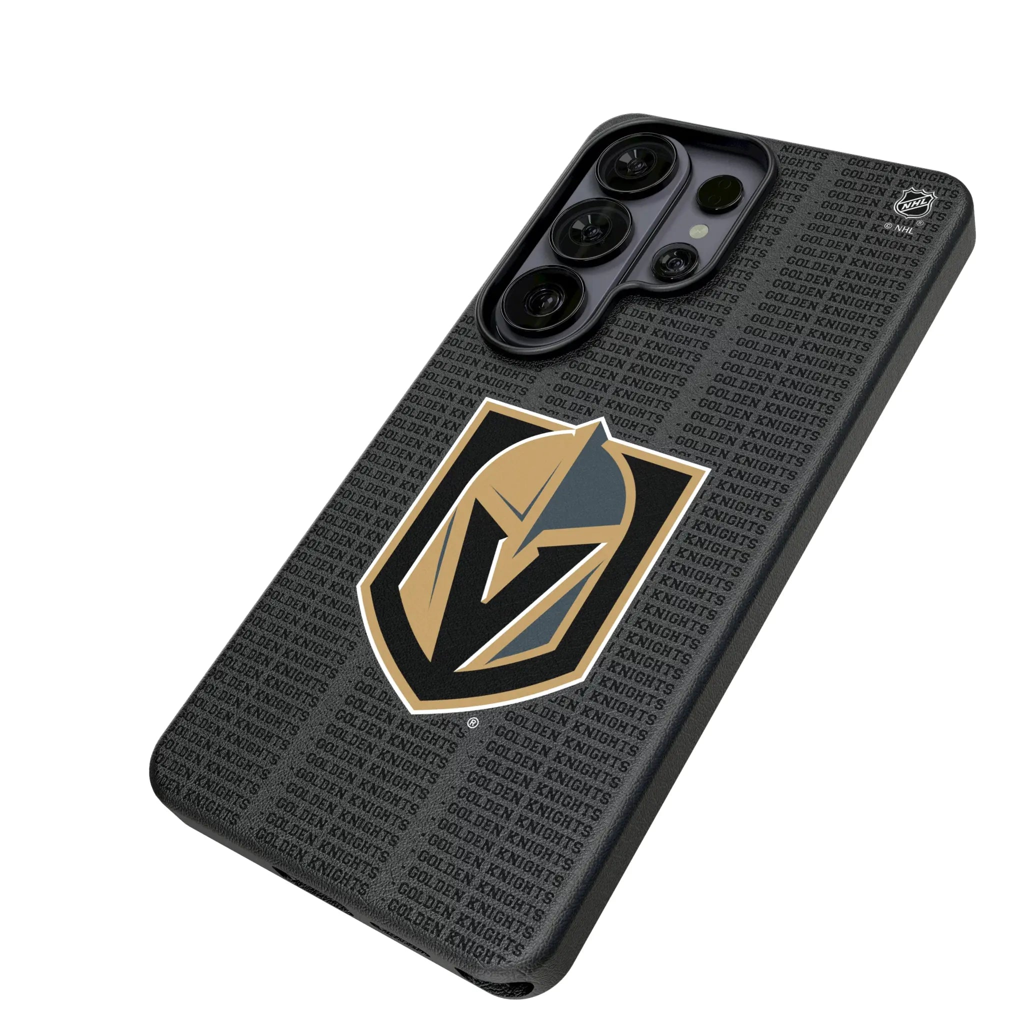 Vegas Golden Knights Text Backdrop Galaxy MagSafe Compatible Phone Case for Samsung Galaxy - Isometric View#Device_Galaxy S26 Ultra