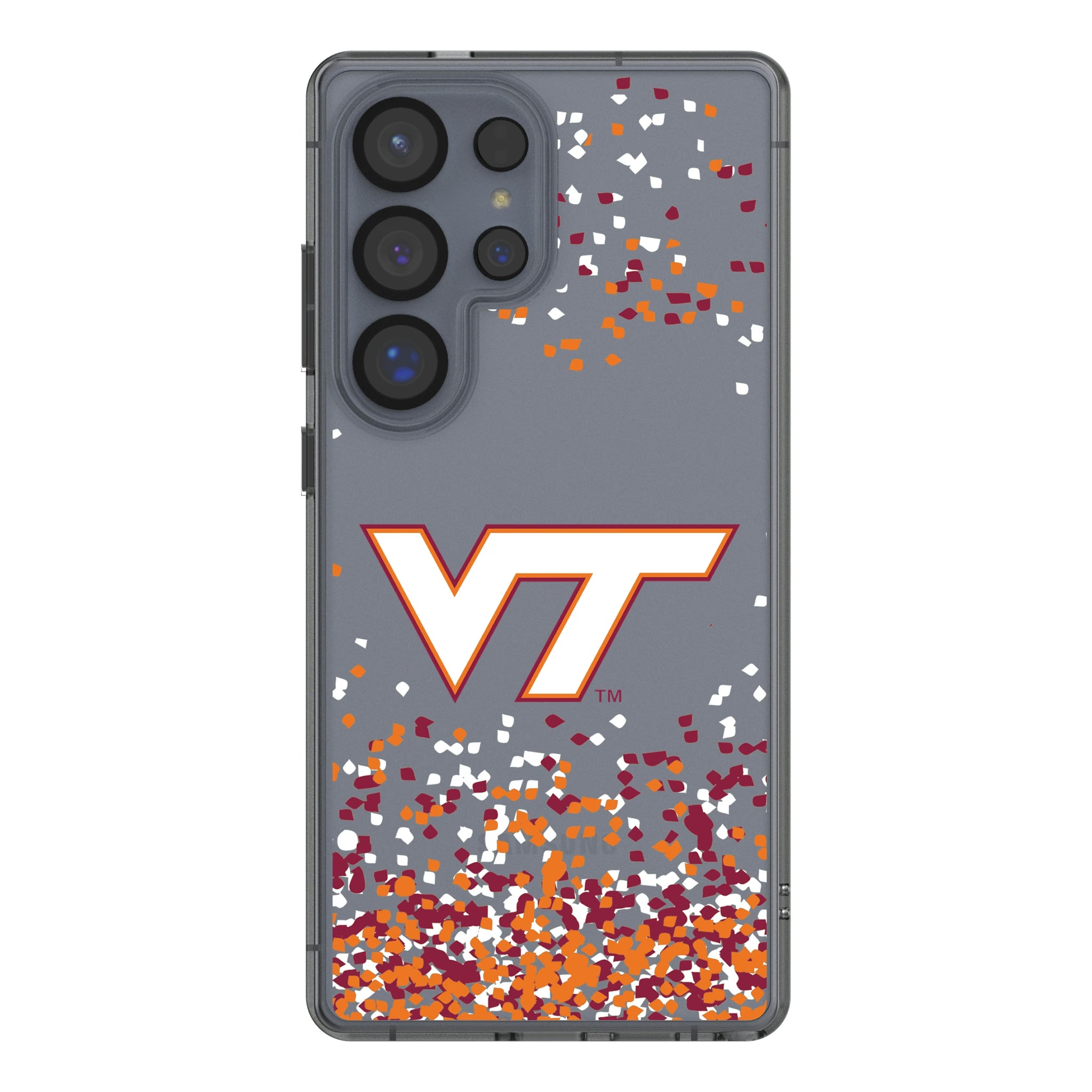 Virginia Tech Hokies Confetti Galaxy Clear Phone Case for Samsung Galaxy
