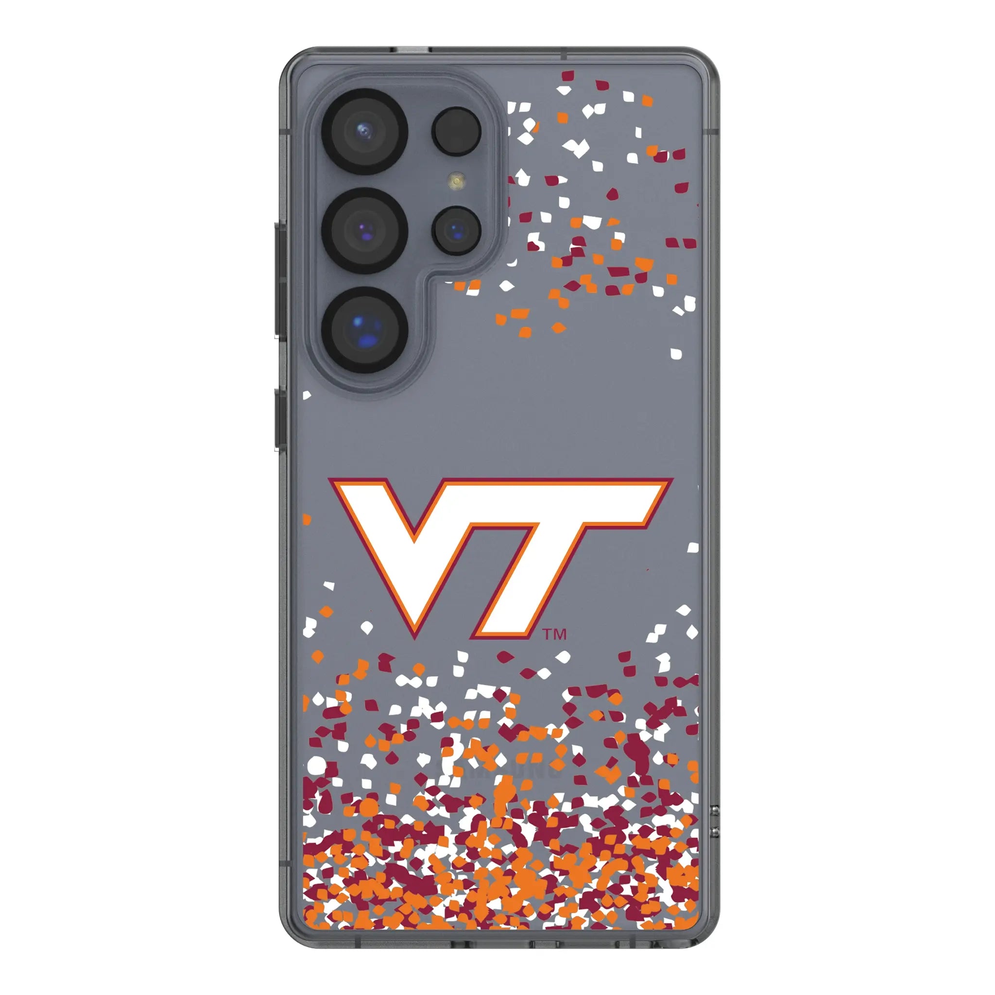 Virginia Tech Hokies Confetti Galaxy Clear Phone Case for Samsung Galaxy#Device_Galaxy S25 Ultra