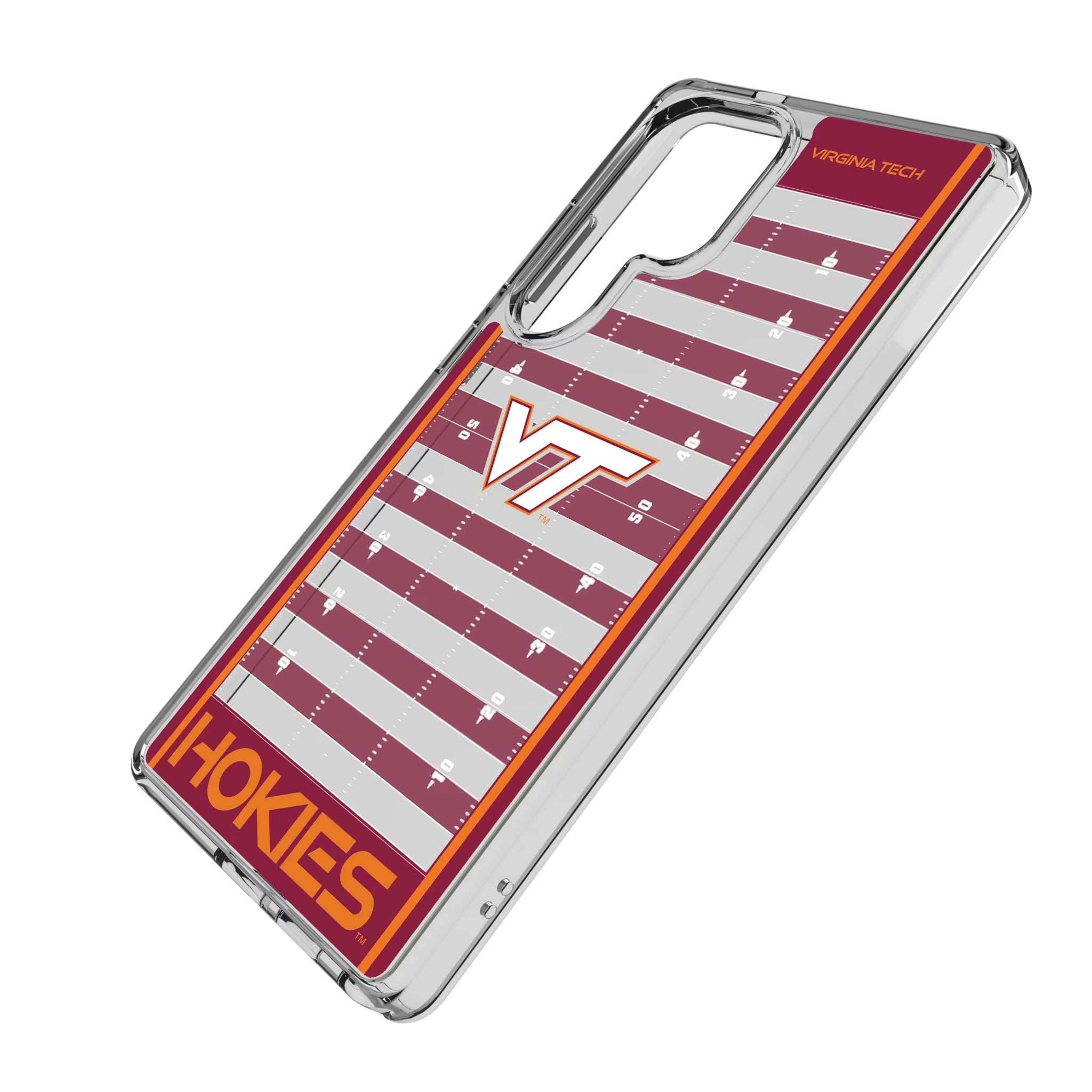 Virginia Tech Hokies Field Galaxy Clear Phone Case for Samsung Galaxy - Isometric View